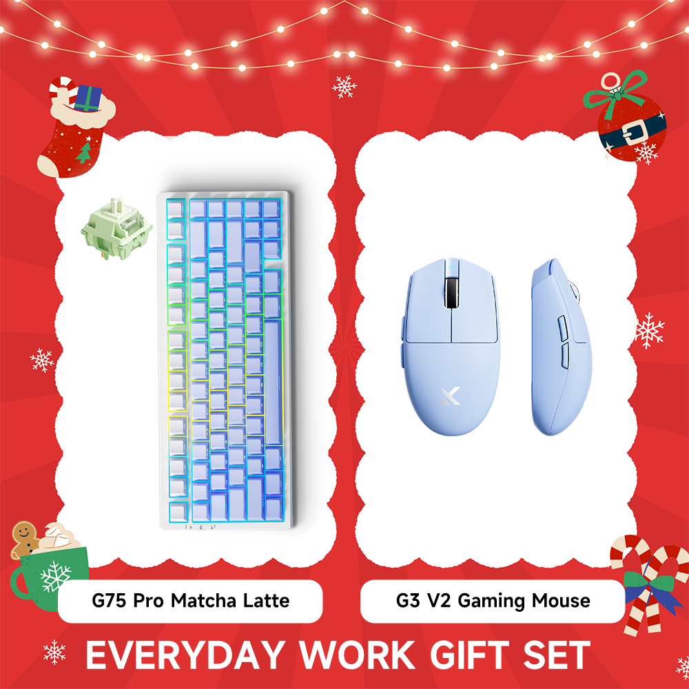 G75 Pro Matcha Latte Switch Keyboard & G3 V2 Gaming Mouse