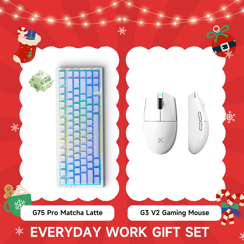 G75 Pro Matcha Latte Switch Keyboard & G3 V2 Gaming Mouse