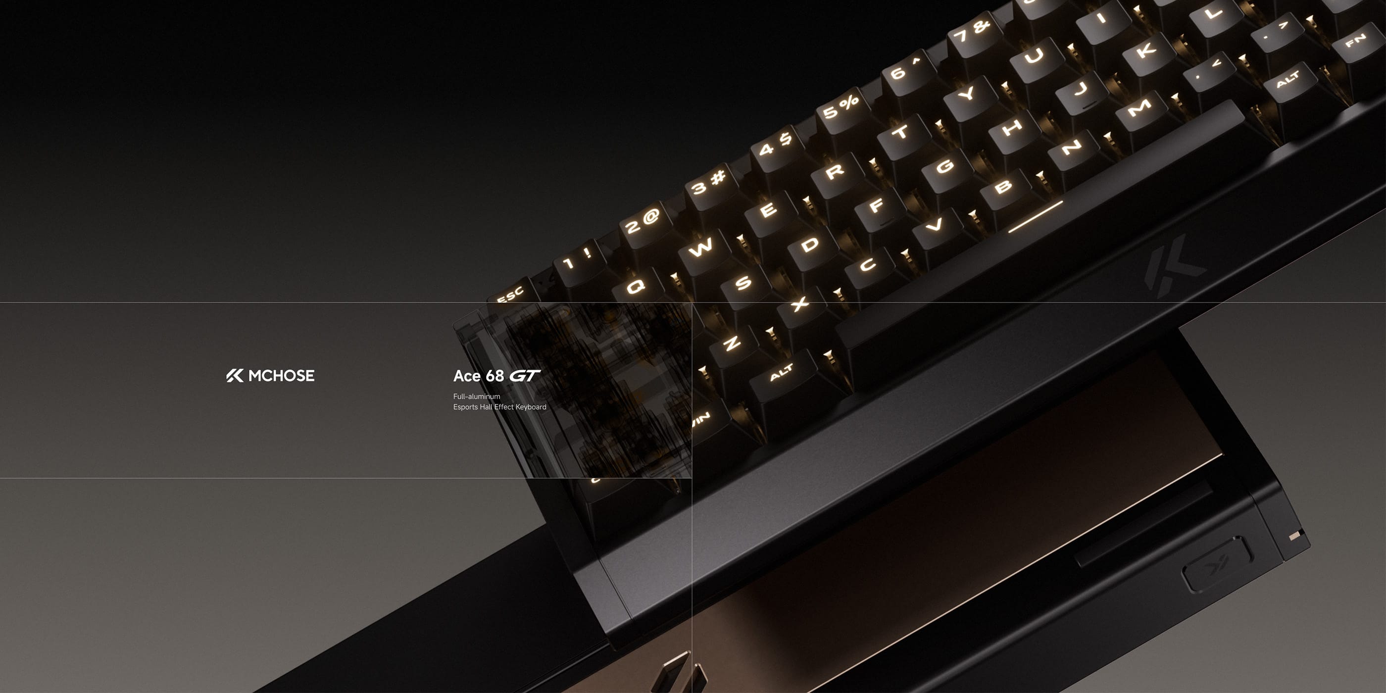 Ace_68_GT_Black_Gold Magnetic Switch Keyboard
