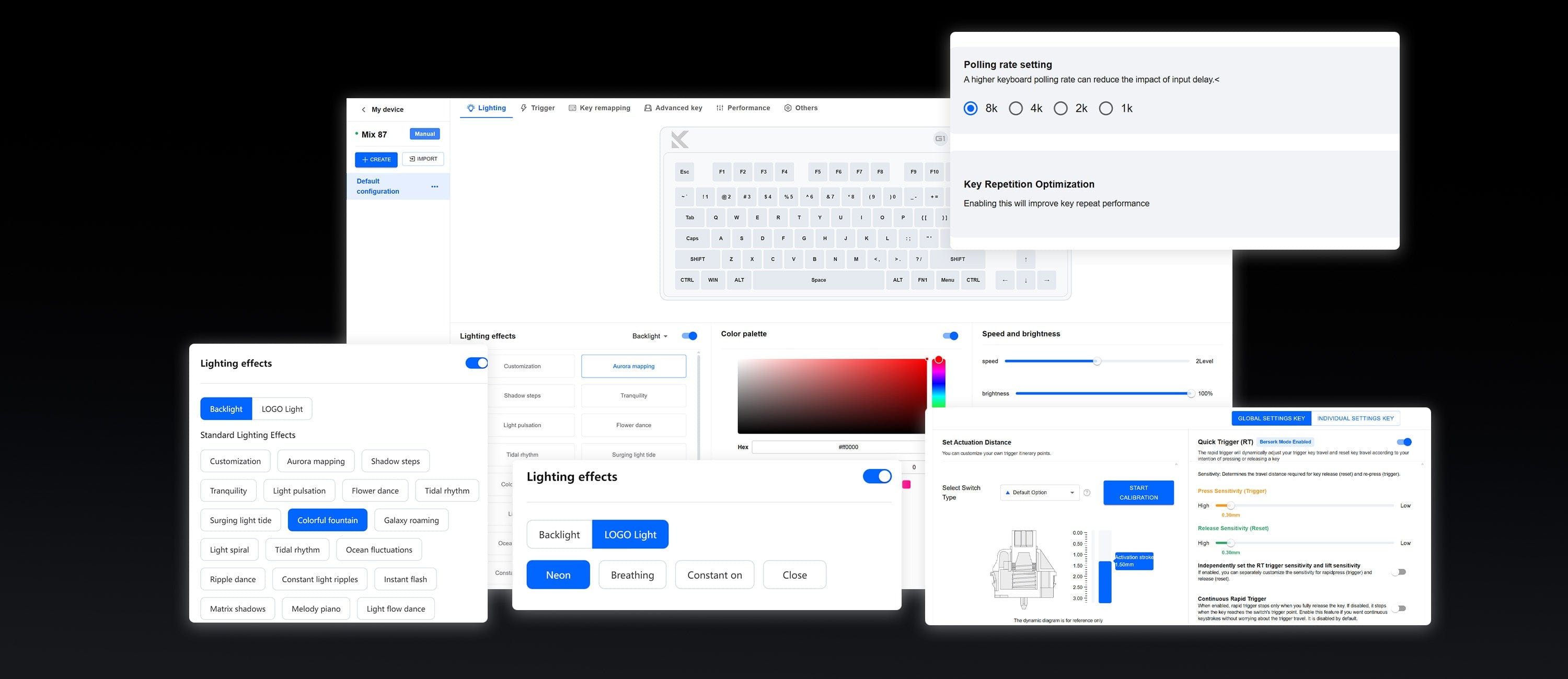 MCHOSE Mix 87 White ラピッドトリガーキーボード