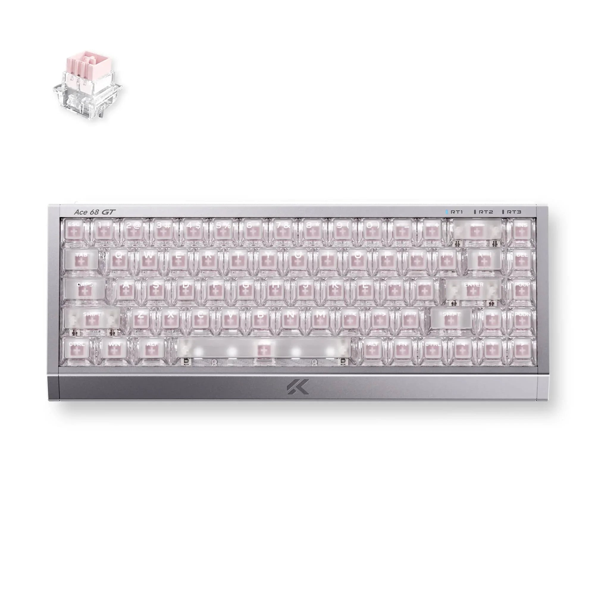 MCHOSE Official Aero Silver / Mount Tai Pink Magnetic Switch GT MCHOSE Ace 68 GT Full-aluminum Esports Hall Effect Keyboard