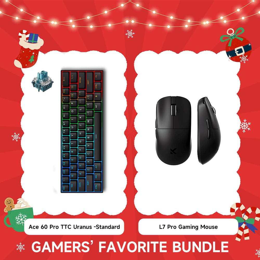 MCHOSE Official Black / Black Ace 60 Pro TTC Uranus Magnetic Switch-Standard & L7 Pro Gaming Mouse Set
