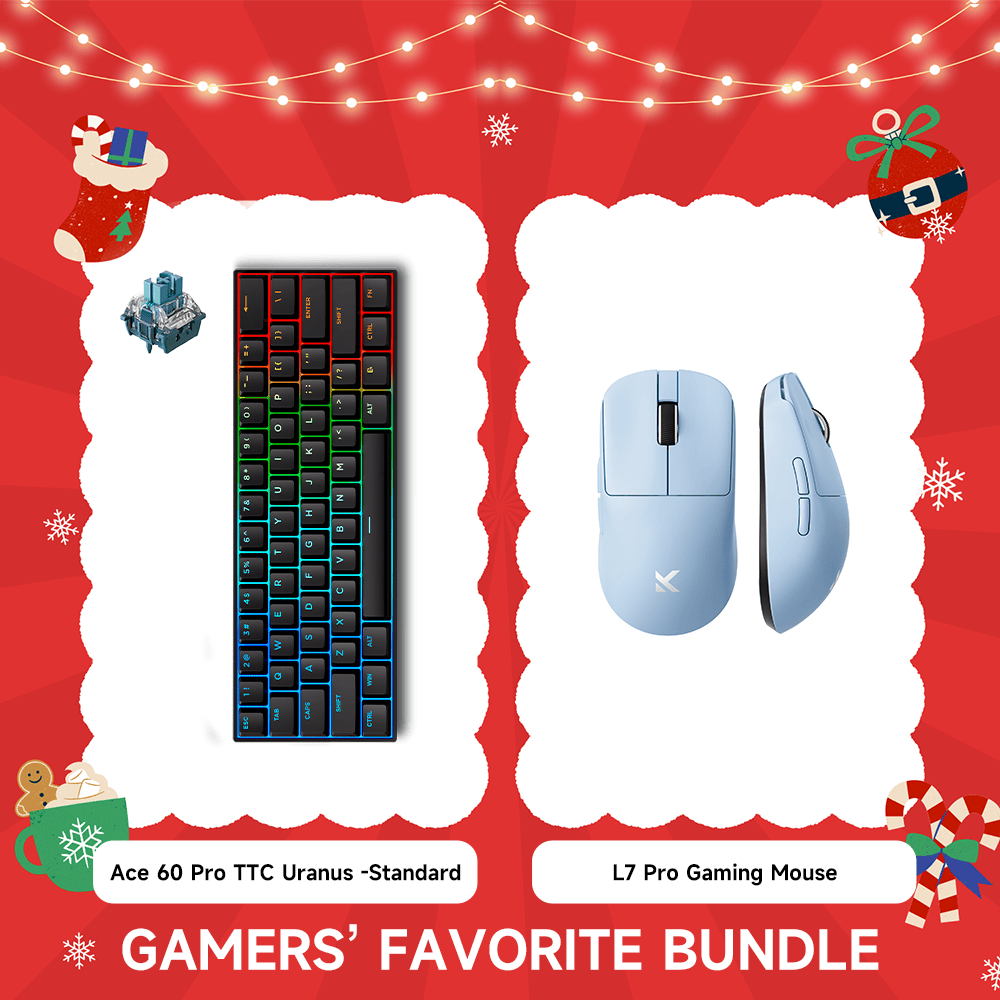 MCHOSE Official Blue / Black Ace 60 Pro TTC Uranus Magnetic Switch-Standard & L7 Pro Gaming Mouse Set