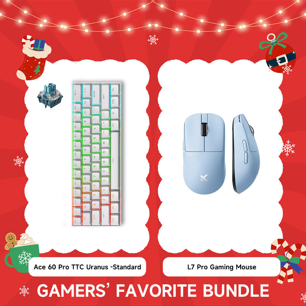 MCHOSE Official Blue / White Ace 60 Pro TTC Uranus Magnetic Switch-Standard & L7 Pro Gaming Mouse Set