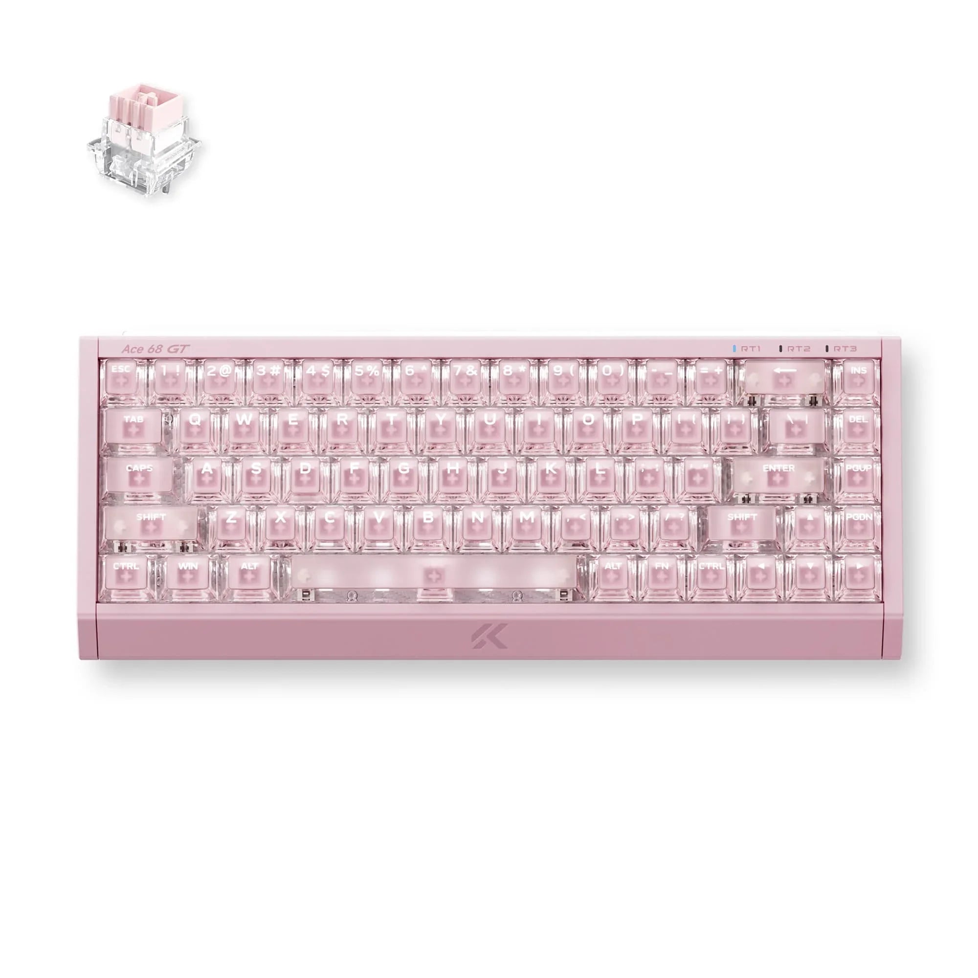 MCHOSE Official Crystal Pink / Mount Tai Pink Magnetic Switch GT MCHOSE Ace 68 GT Full-aluminum Esports Hall Effect Keyboard