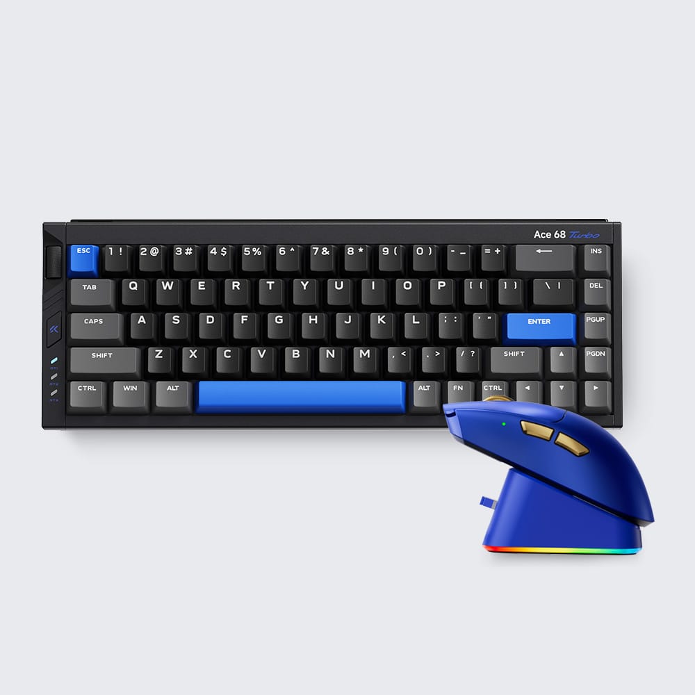 MCHOSE Official Cyber Black / Blue Gold MCHOSE Ace 68 Turbo Mount Tai Magnetic Switch GT + K7 V2 Ultra+ Gaming Combo