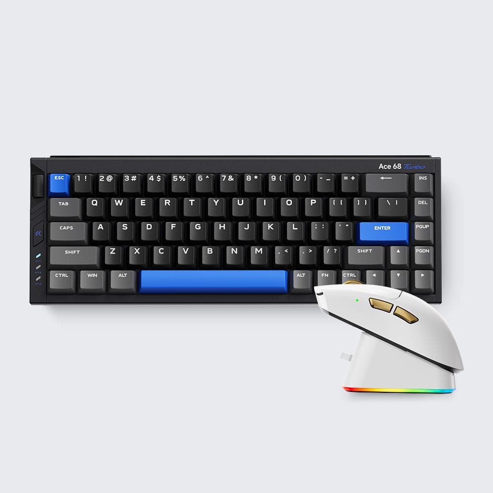 MCHOSE Official Cyber Black / White Gold MCHOSE Ace 68 Turbo Mount Tai Magnetic Switch GT + K7 V2 Ultra+ Gaming Combo