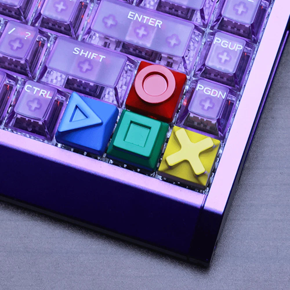 MCHOSE Official Game Controller Symbol Metal Artisan Keycaps (Set of 4)
