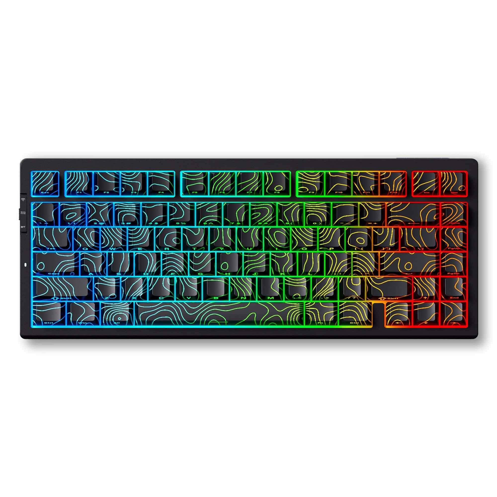 MCHOSE Official Keyboard Black Topographic / Matcha Latte Switch MCHOSE G75 Pro Tri-mode Gasket Structure Gaming Mechanical Keyboard