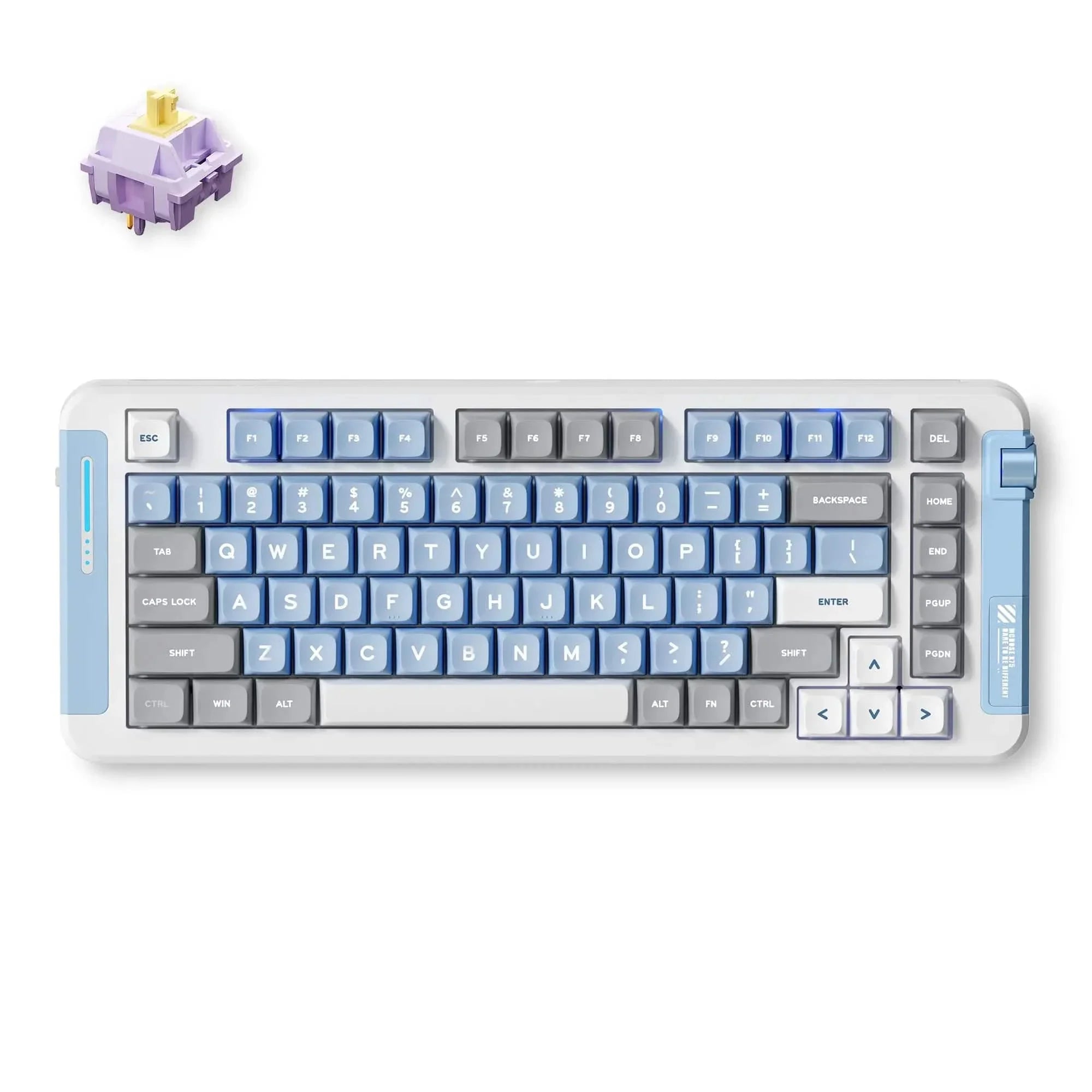 MCHOSE Official Keyboard Blue and Grey / Hyacinth Switch MCHOSE X75 Wireless Gasket Mount Mechanical Keyboard