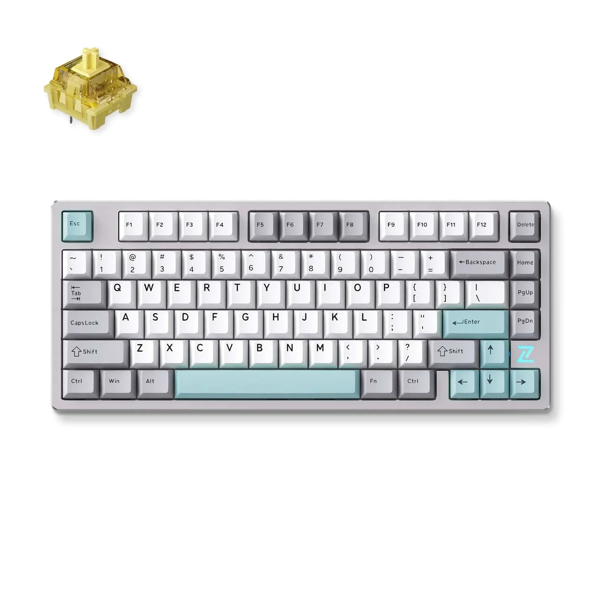 MCHOSE Official Keyboard Gray and Blue / Cream Shaft Switch MCHOSE Z75S Metal Top Cover Wireless Mechanical Keyboard