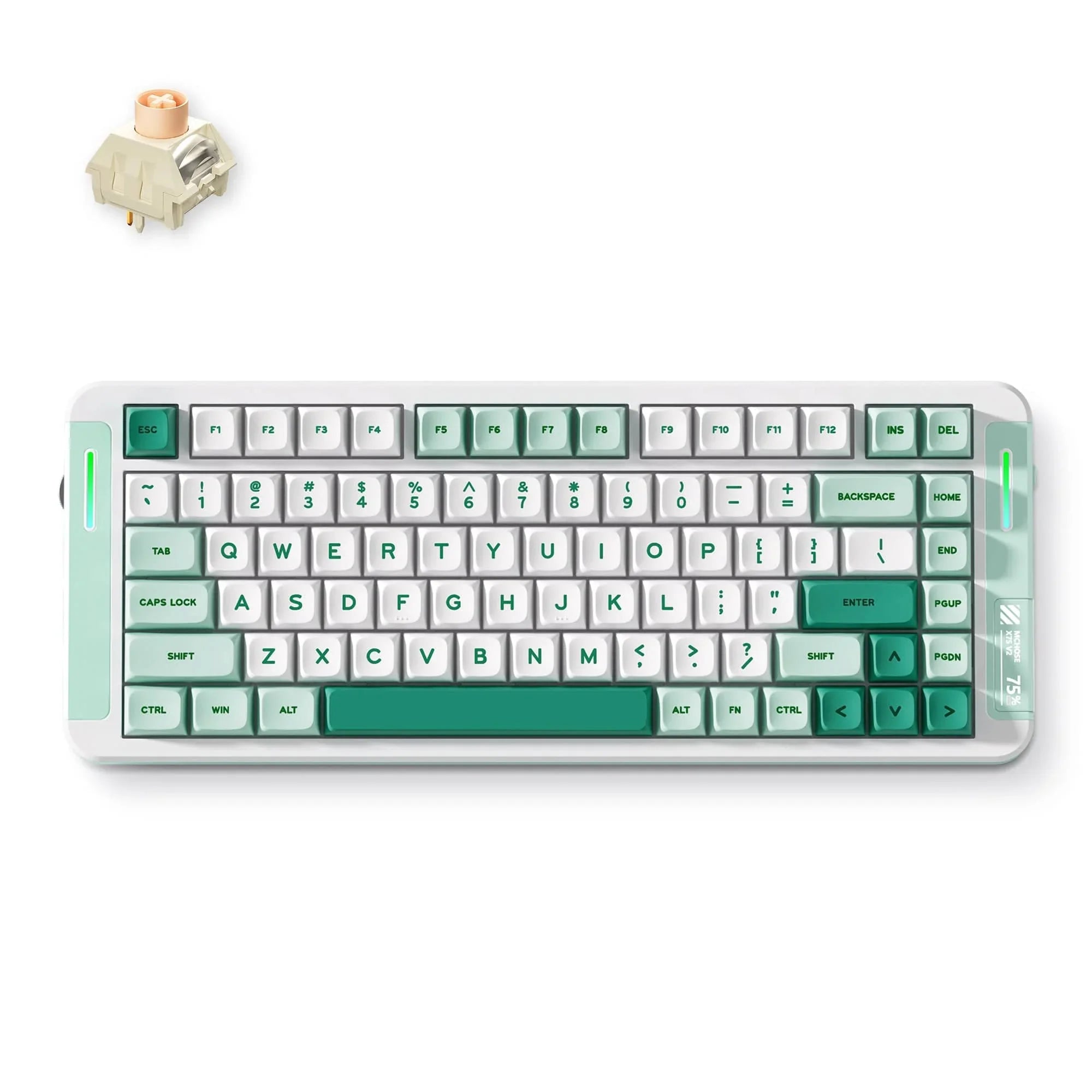 MCHOSE Official Keyboard Green / Icy Creamsicle Switch MCHOSE X75 V2 Custom Mechanical Keyboard for Office & Gaming
