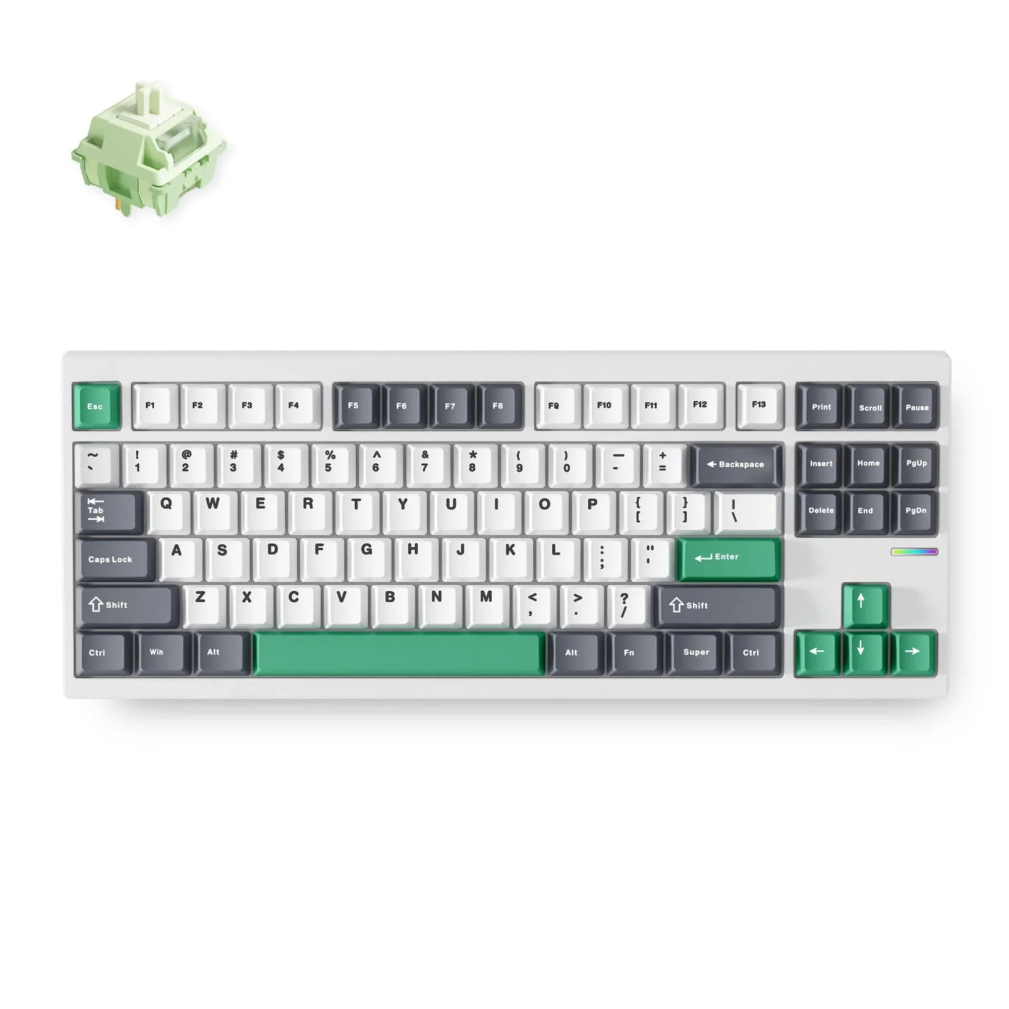 MCHOSE Official Keyboard Lite: White Nano Spraying MCHOSE GX87 Aluminum Custom Mechanical Keyboard