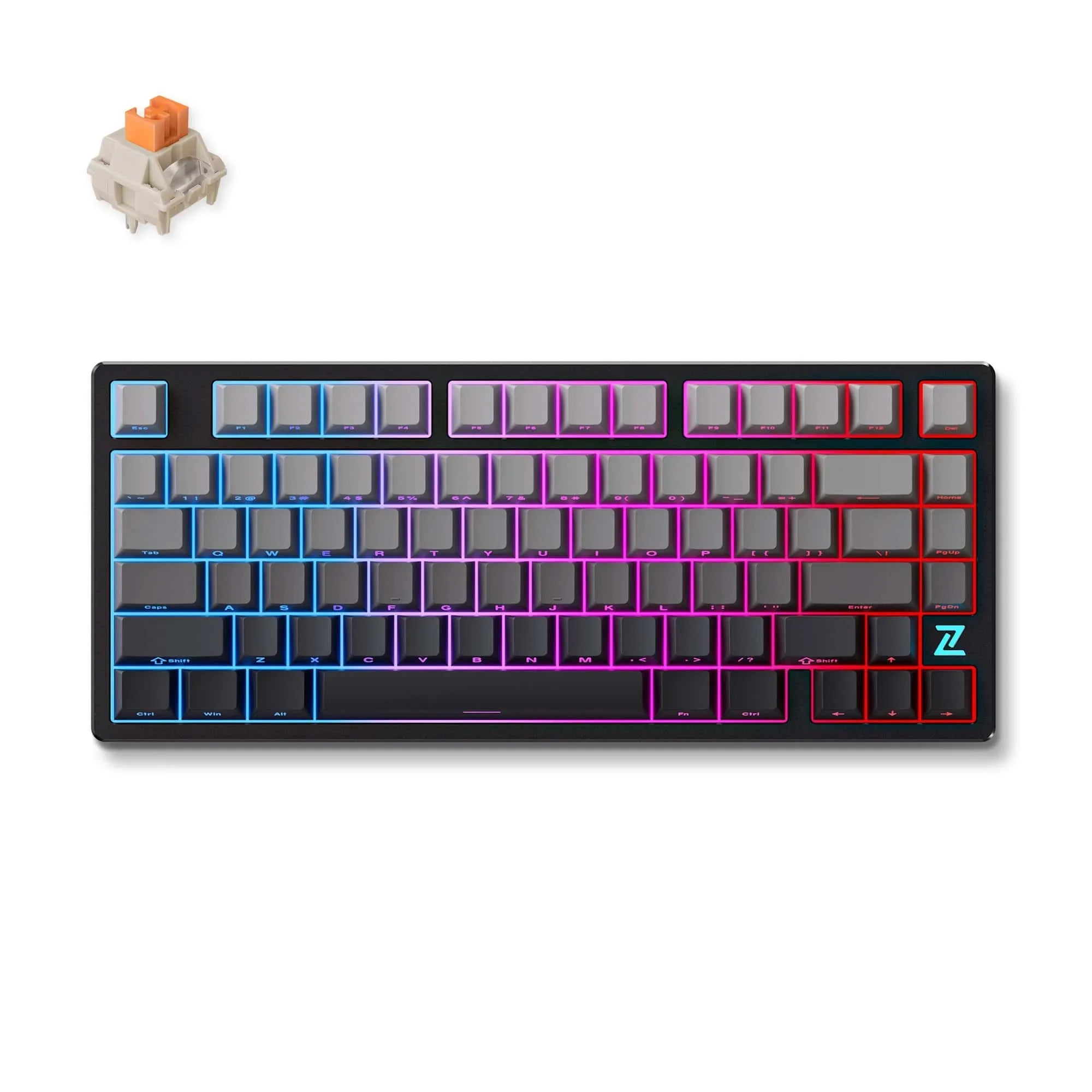 MCHOSE Official Keyboard Mountains Gradient / Flame Orange Switch MCHOSE Z75S Metal Top Cover Wireless Mechanical Keyboard