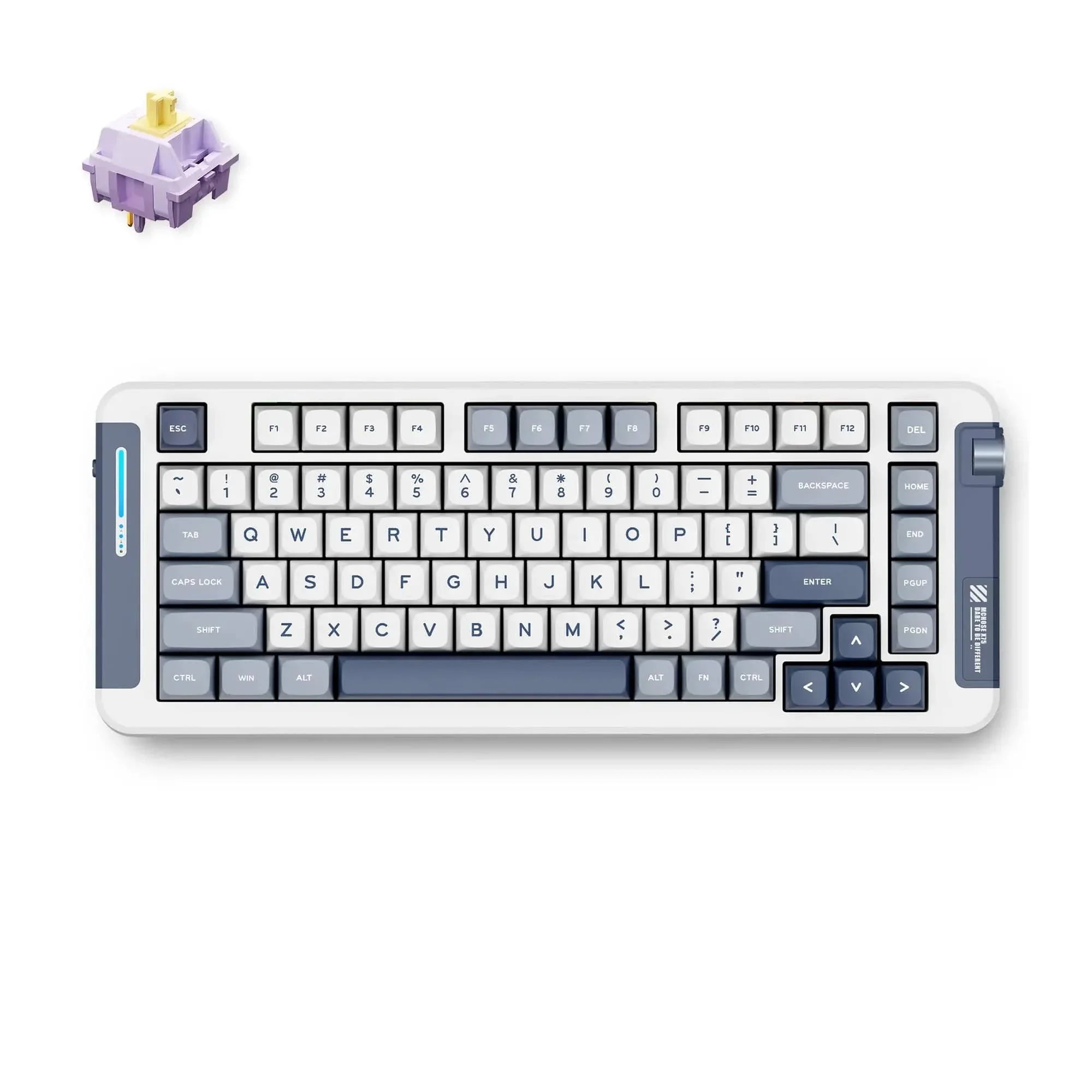MCHOSE Official Keyboard Navy Blue / Hyacinth Switch MCHOSE X75 Wireless Gasket Mount Mechanical Keyboard