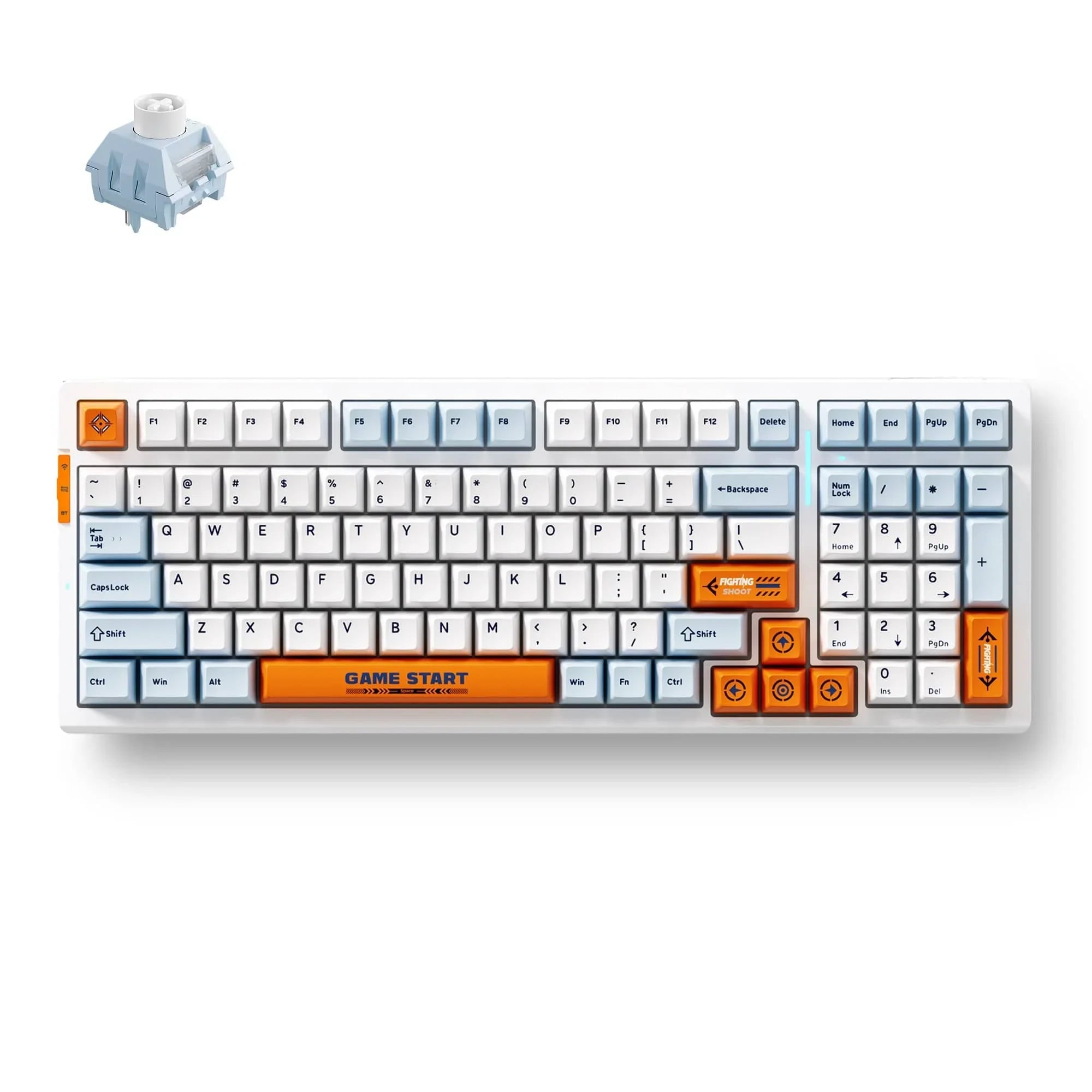 MCHOSE Official Keyboard Orange and Blue / Snow Tiger Switch MCHOSE G98 Pro Wireless Tri-Mode Custom Mechanical Gaming Keyboard