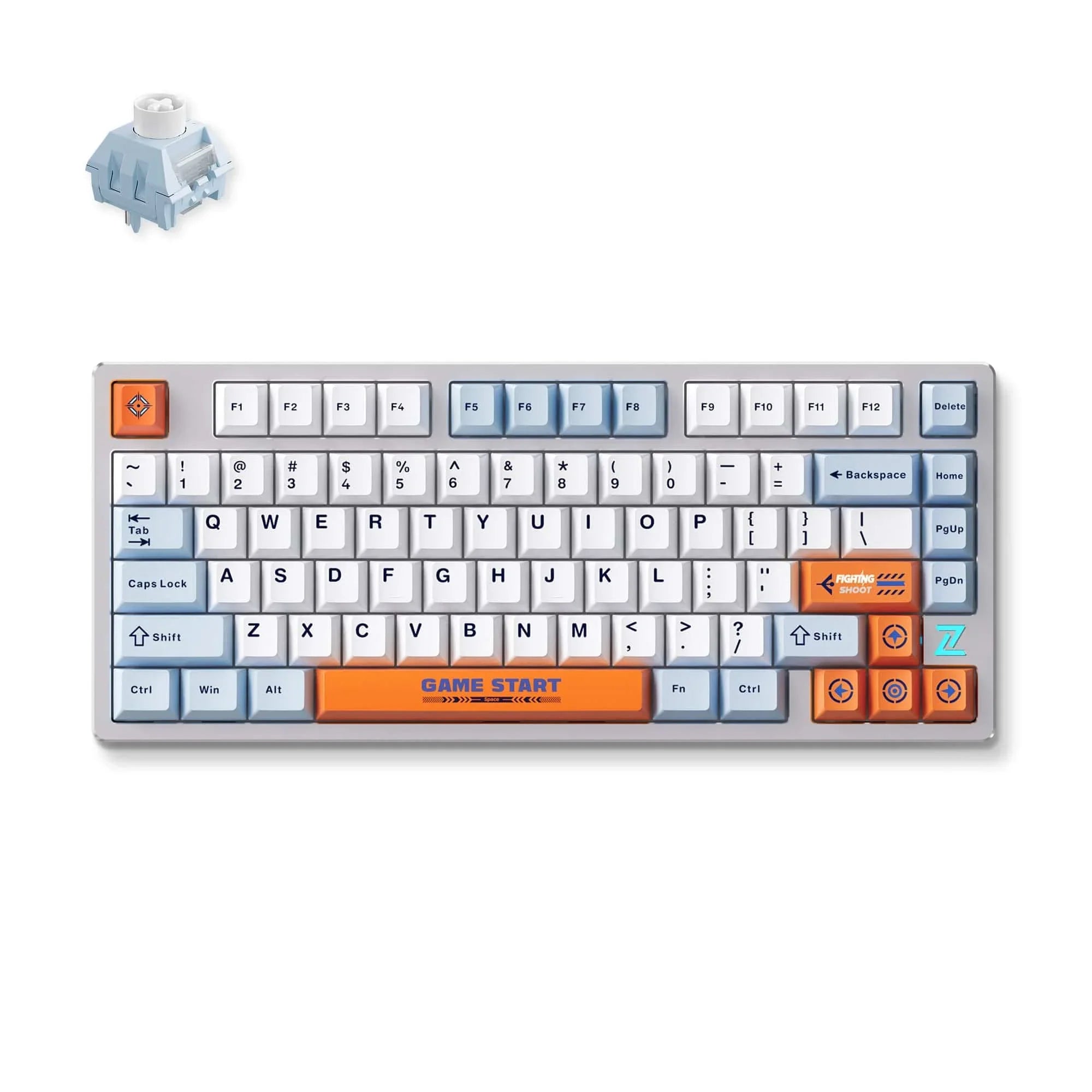 MCHOSE Official Keyboard Orange and Blue / Snow Tiger Switch MCHOSE Z75S Metal Top Cover Wireless Mechanical Keyboard
