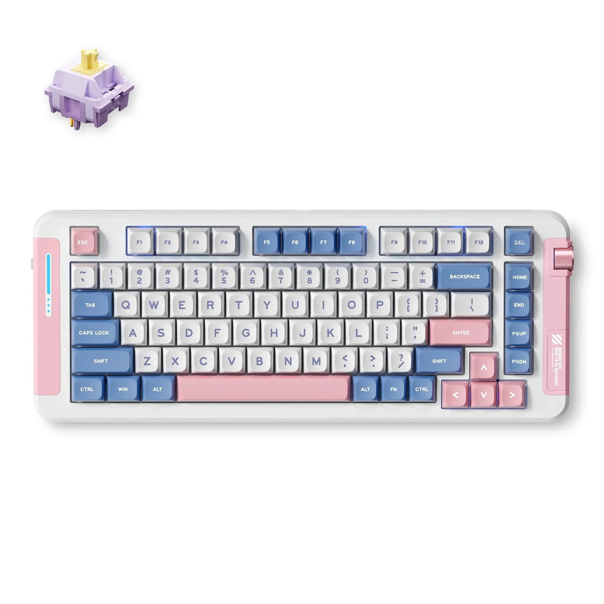 MCHOSE Official Keyboard Pink and Blue / Hyacinth Switch MCHOSE X75 Wireless Gasket Mount Mechanical Keyboard