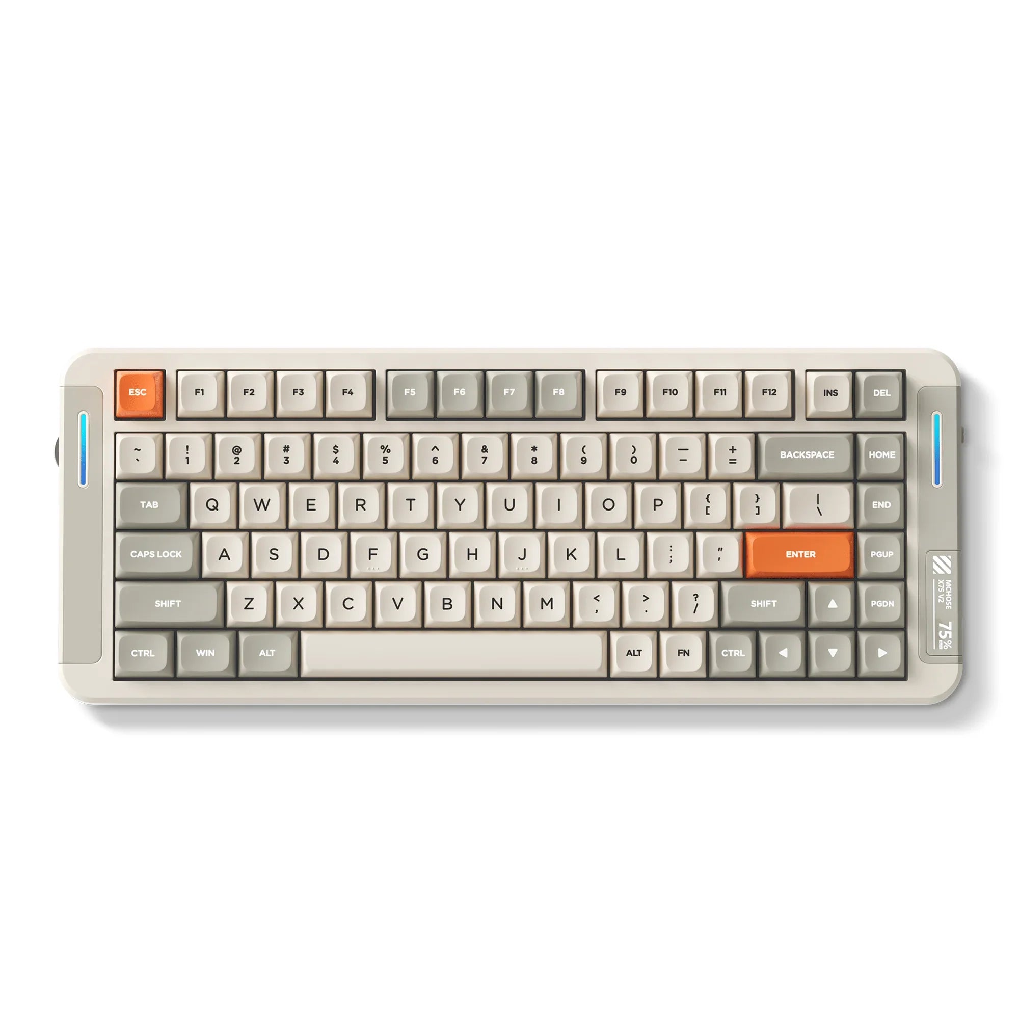MCHOSE Official Keyboard Retro White / Whale Sea Switch MCHOSE X75 V2 Custom Mechanical Keyboard for Office & Gaming