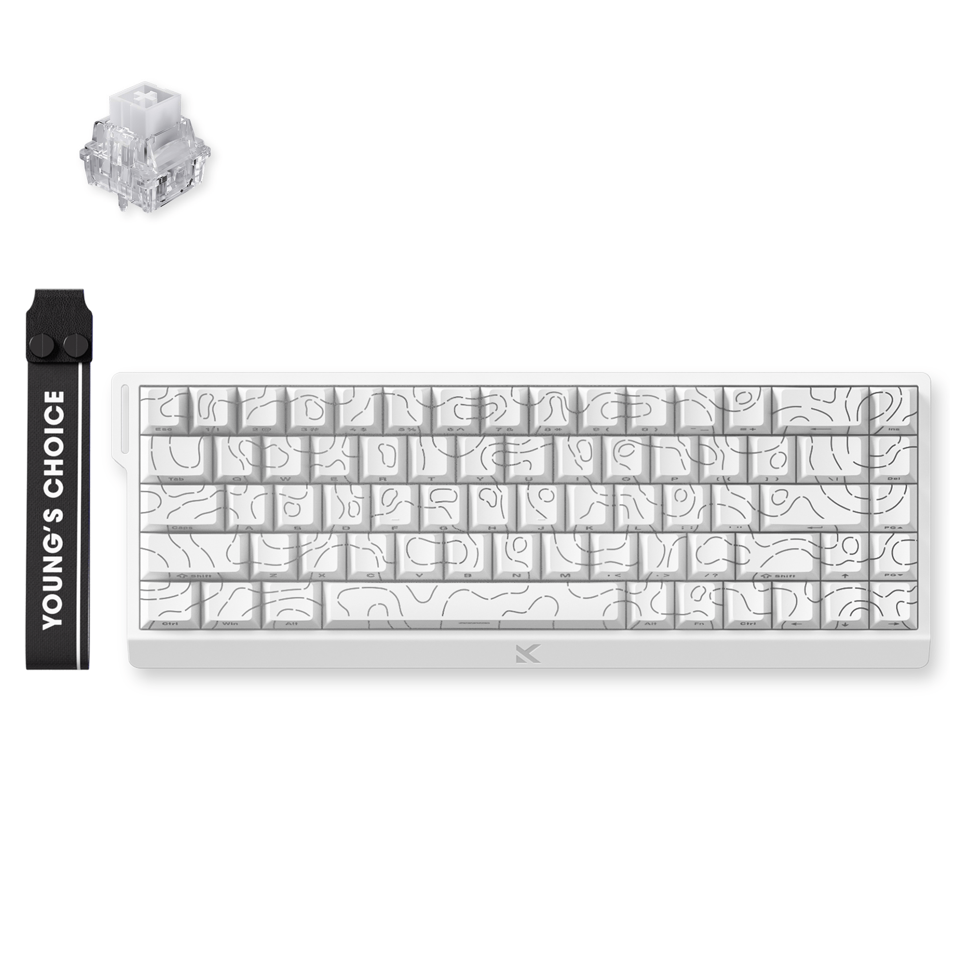 MCHOSE Official Keyboard White Topographic / Ice Rhino Magnetic Switch MCHOSE Ace 68 Hall Effect Magnetic Switch Gaming Keyboard
