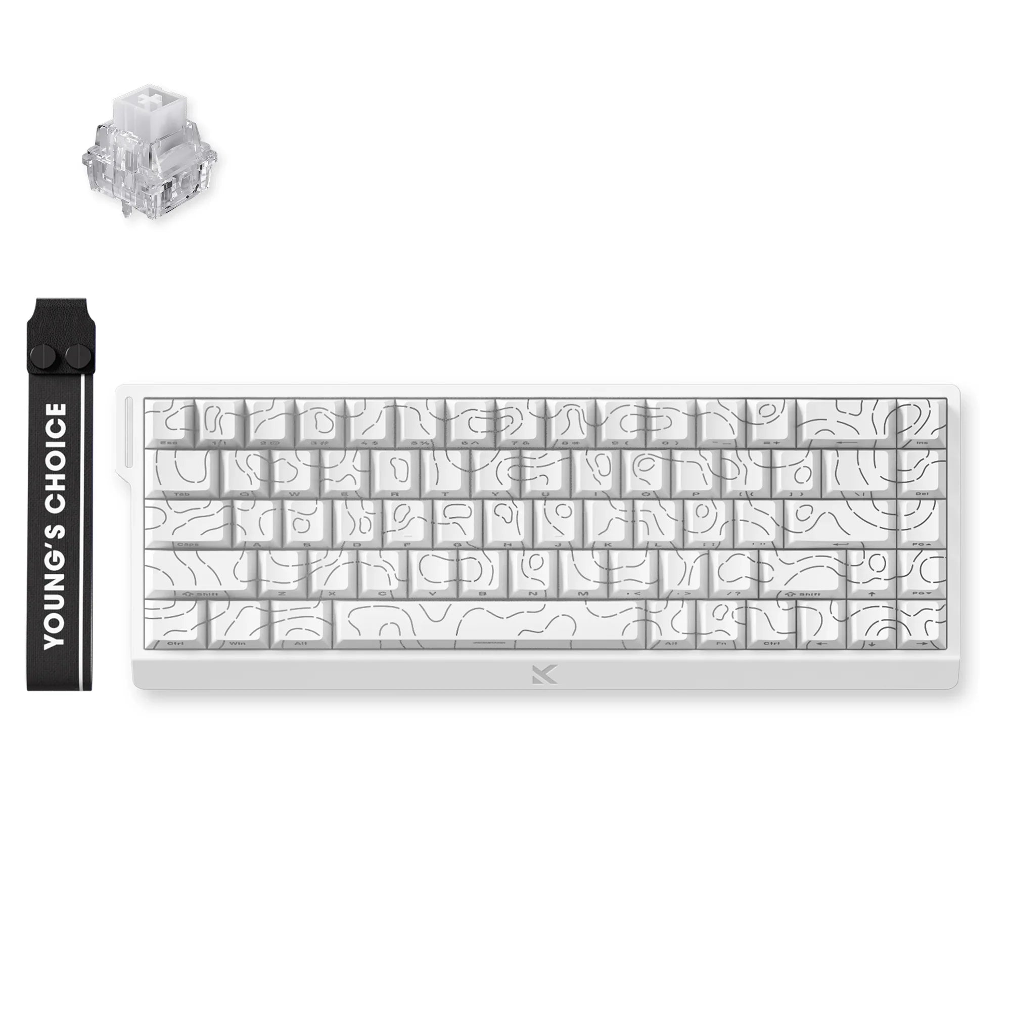 MCHOSE Official Keyboard White Topographic / Ice Rhino Magnetic Switch MCHOSE Ace 68 Hall Effect Magnetic Switch Gaming Keyboard