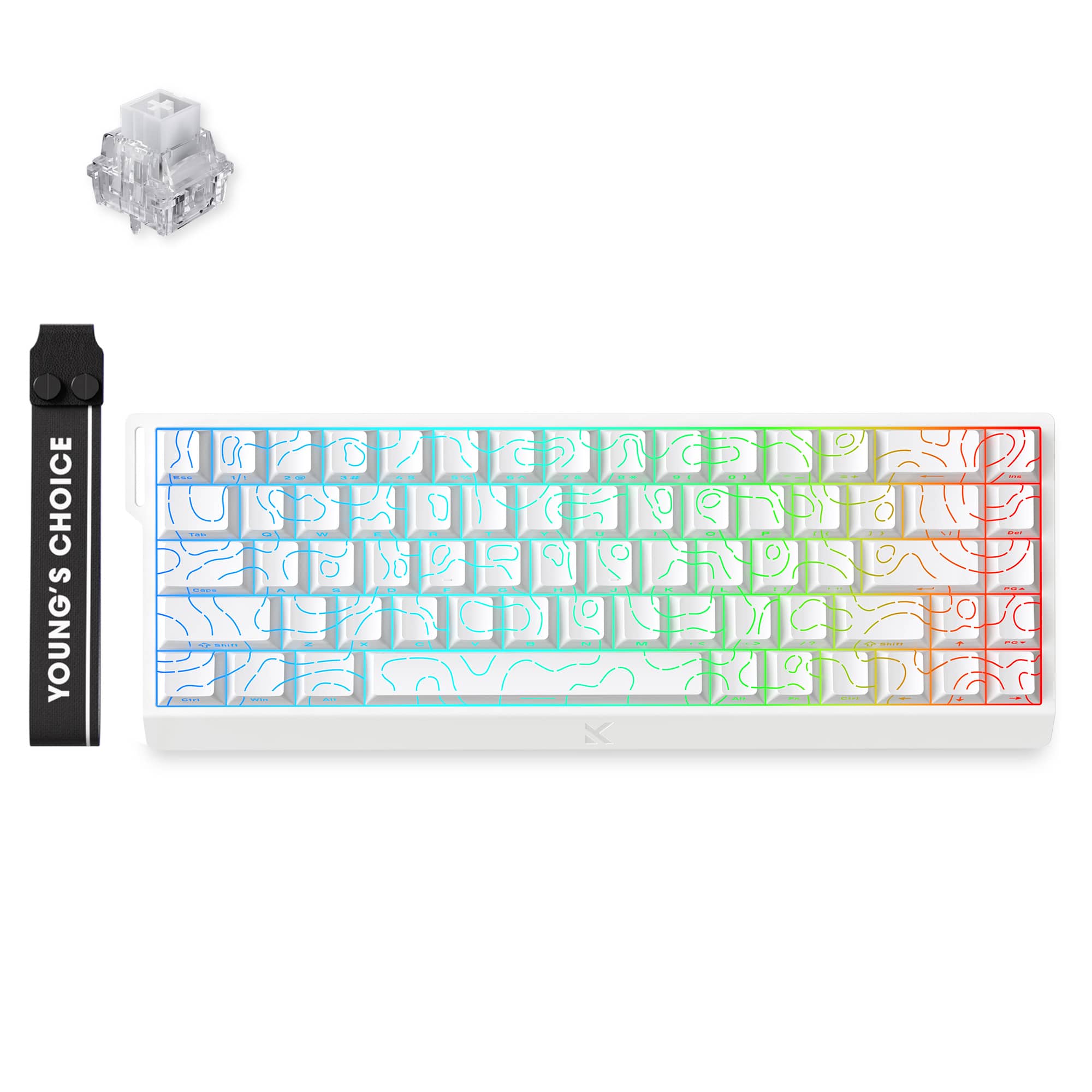 MCHOSE Official Keyboard White Topographic / Ice Rhino Magnetic Switch MCHOSE Ace 68 Hall Effect Magnetic Switch Gaming Keyboard