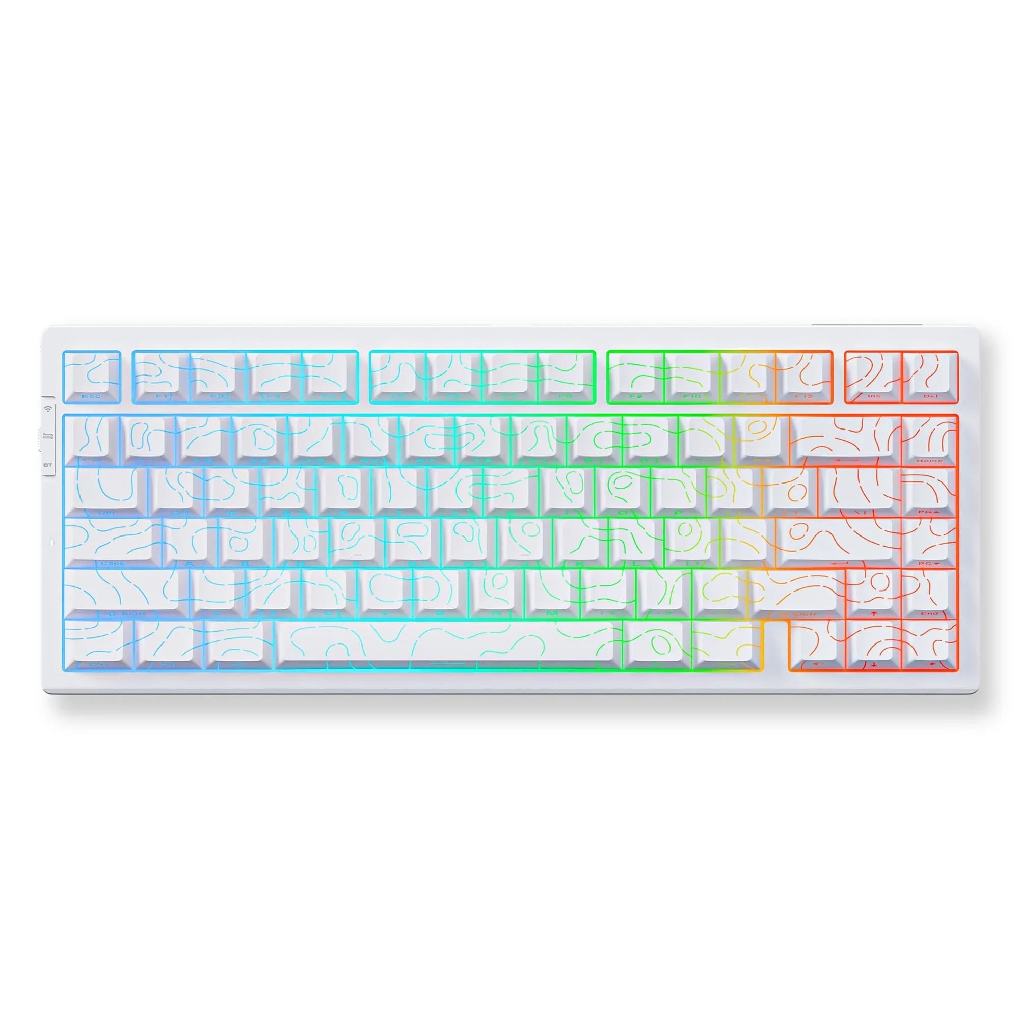 MCHOSE Official Keyboard White Topographic / Matcha Latte Switch MCHOSE G75 Pro Tri-mode Gasket Structure Gaming Mechanical Keyboard