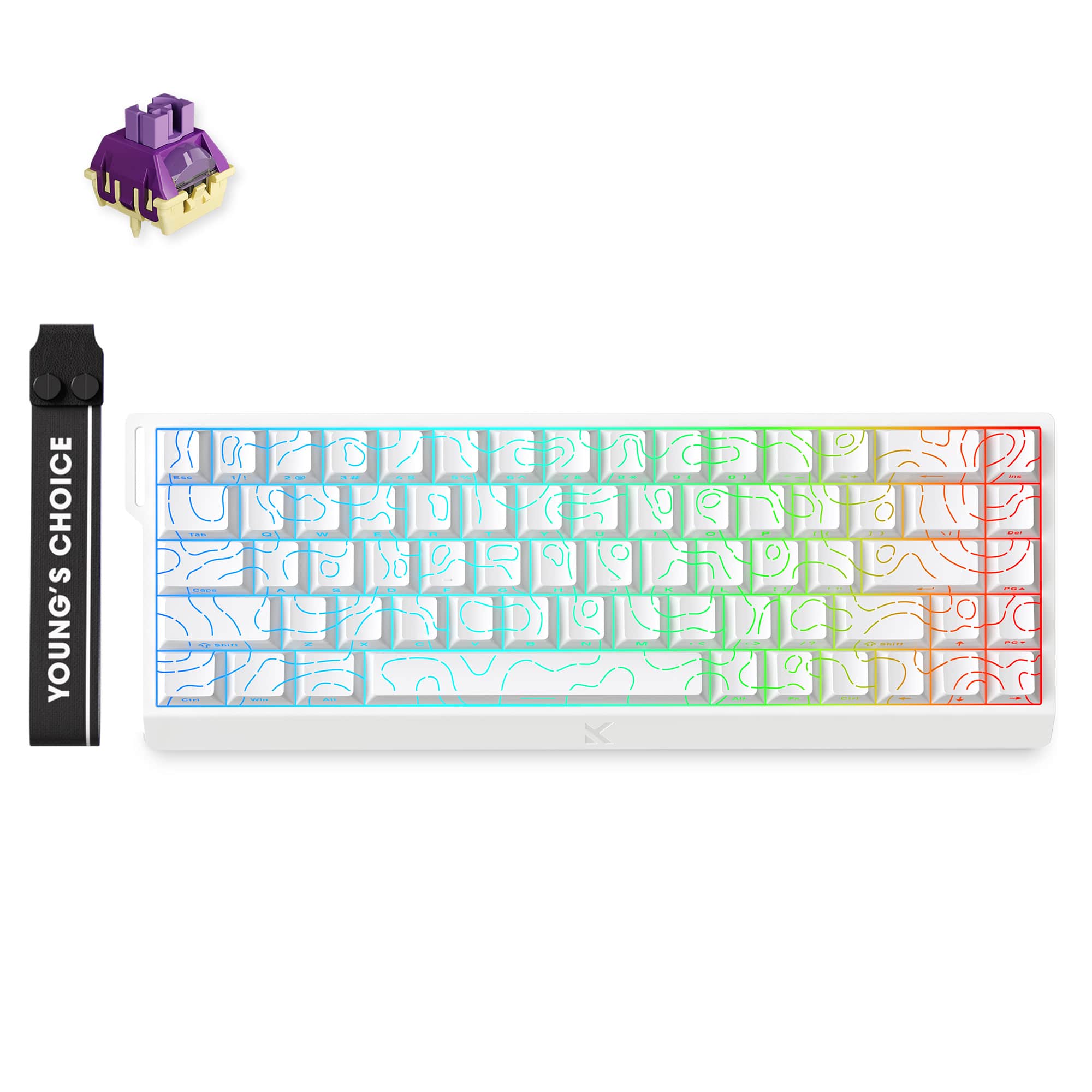 MCHOSE Official Keyboard White Topographic / TTC Dragon Lord Magnetic Switch MCHOSE Ace 68 Hall Effect Magnetic Switch Gaming Keyboard
