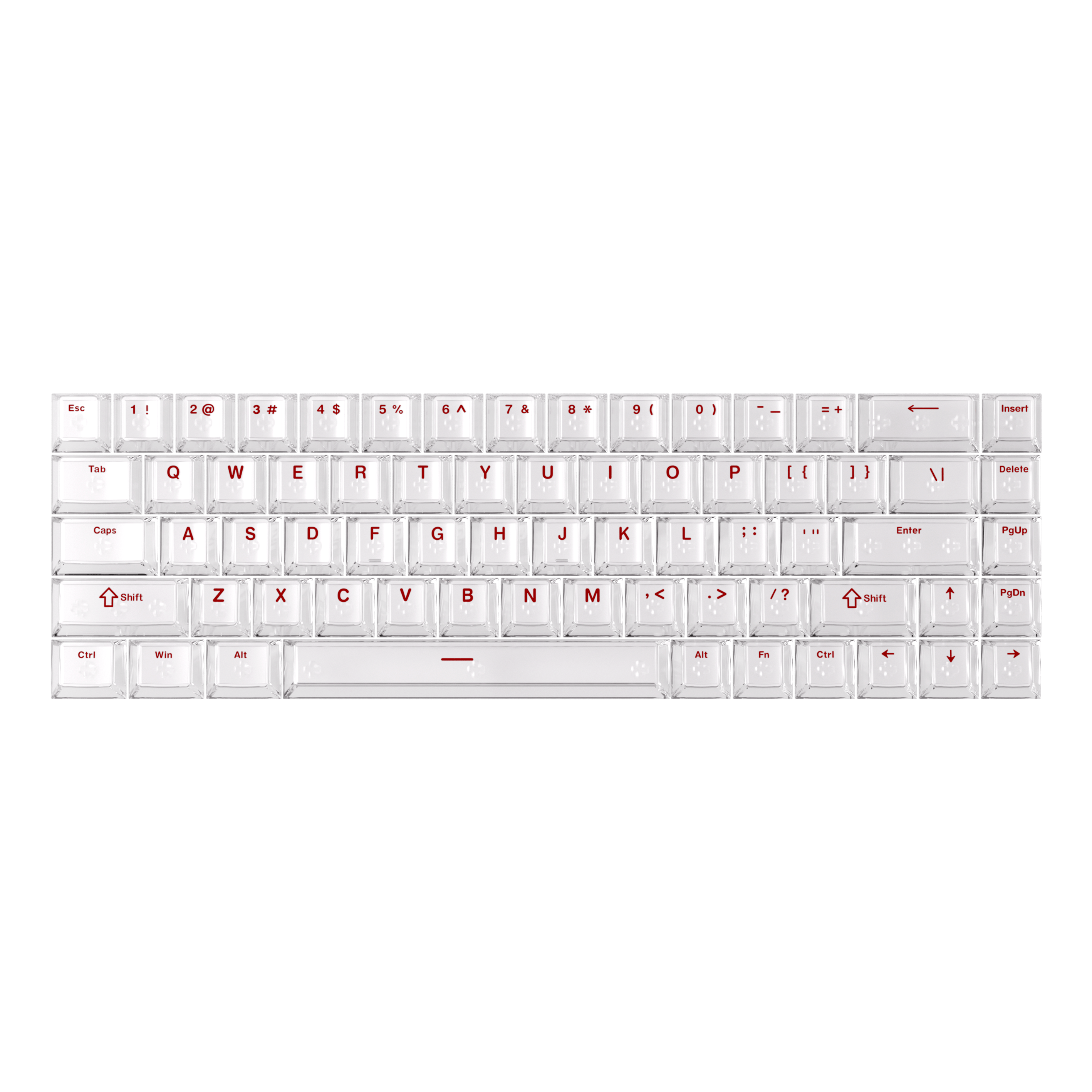 MCHOSE Official MCHOSE 68-Key Transparent White Keycap Set