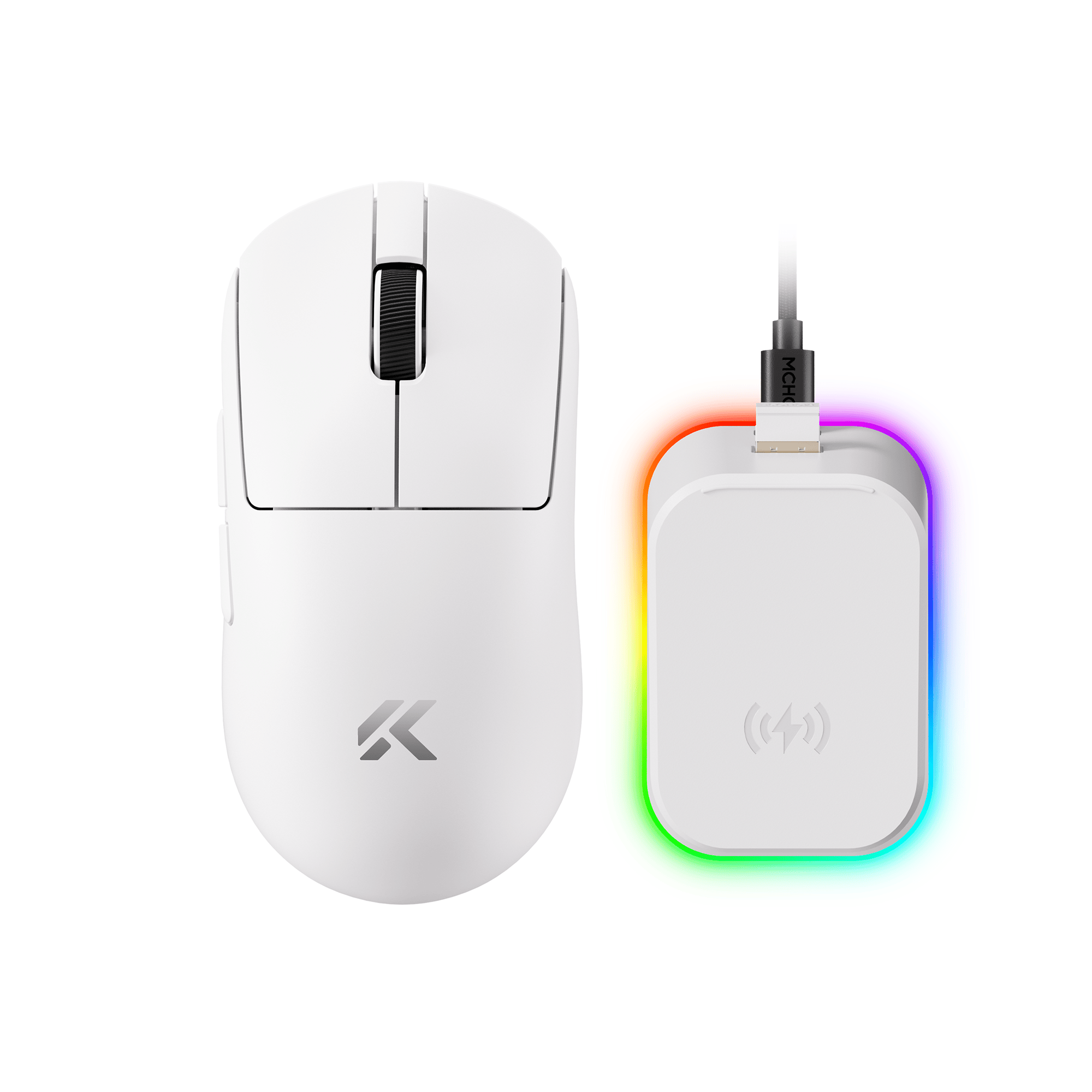 MCHOSE Official Mouse A7 V2 Pro+ / White MCHOSE A7 V2 Series Lightweight All-round Wireless Gaming Mouse