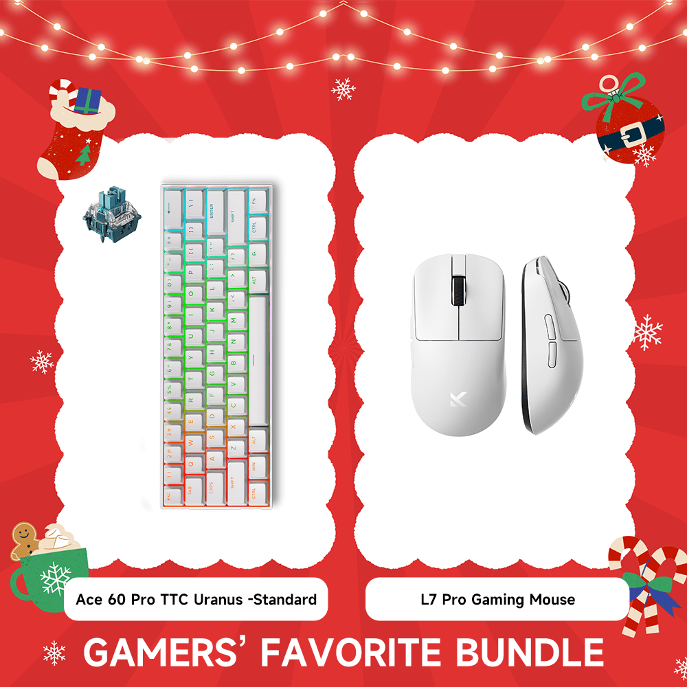 MCHOSE Official White / White Ace 60 Pro TTC Uranus Magnetic Switch-Standard & L7 Pro Gaming Mouse Set