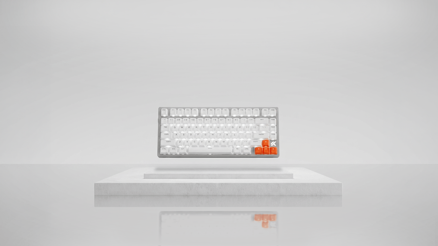 MCHOSE Ace 75 Moon Rock Gray MCHOSE Ace 75 Moon Rock Gray 75% keyboard with orange accent keys on a white background