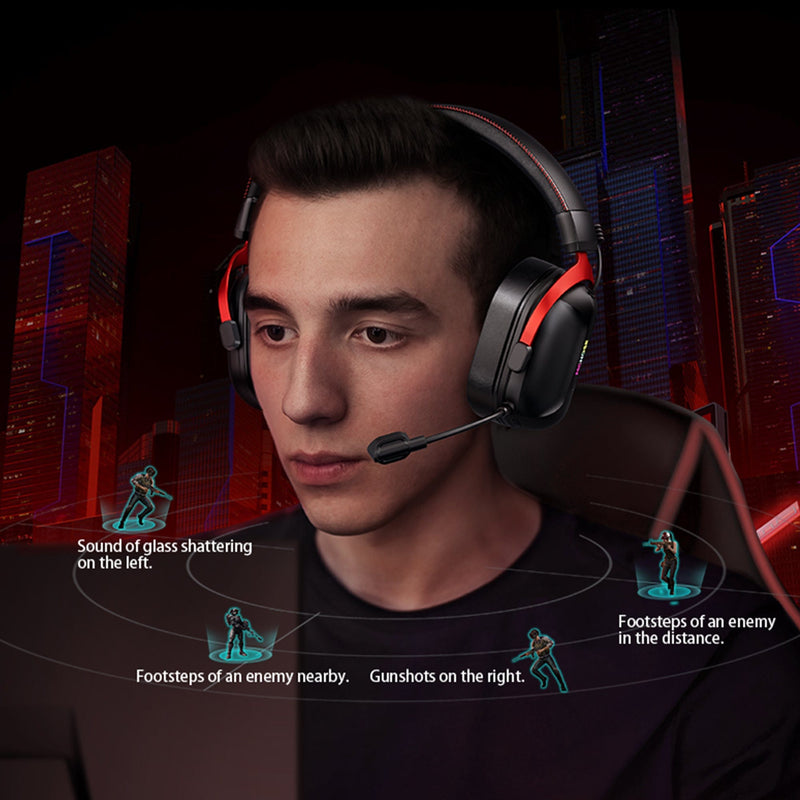 MCHOSE S9 Pro Wireless Aluminium Alloy Tri-Mode Low Delay 7.1 Surround Sound Gaming Headset, Black 16 7.1 Surround 3D Sound Positioning