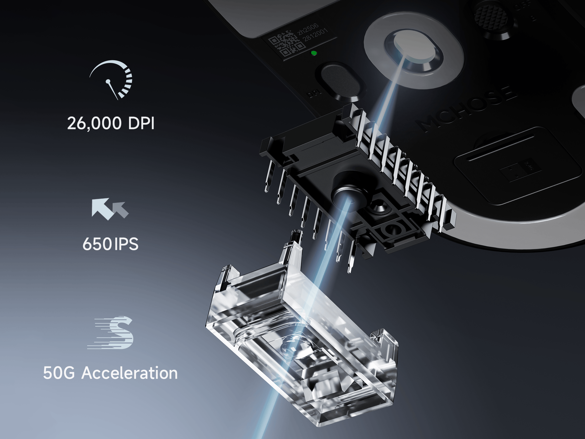 A5_V3_gaming_mouse_equipped_with_PAW3395_sensor_supporting_26000_DPI_650_IPS_and_50G_acceleration