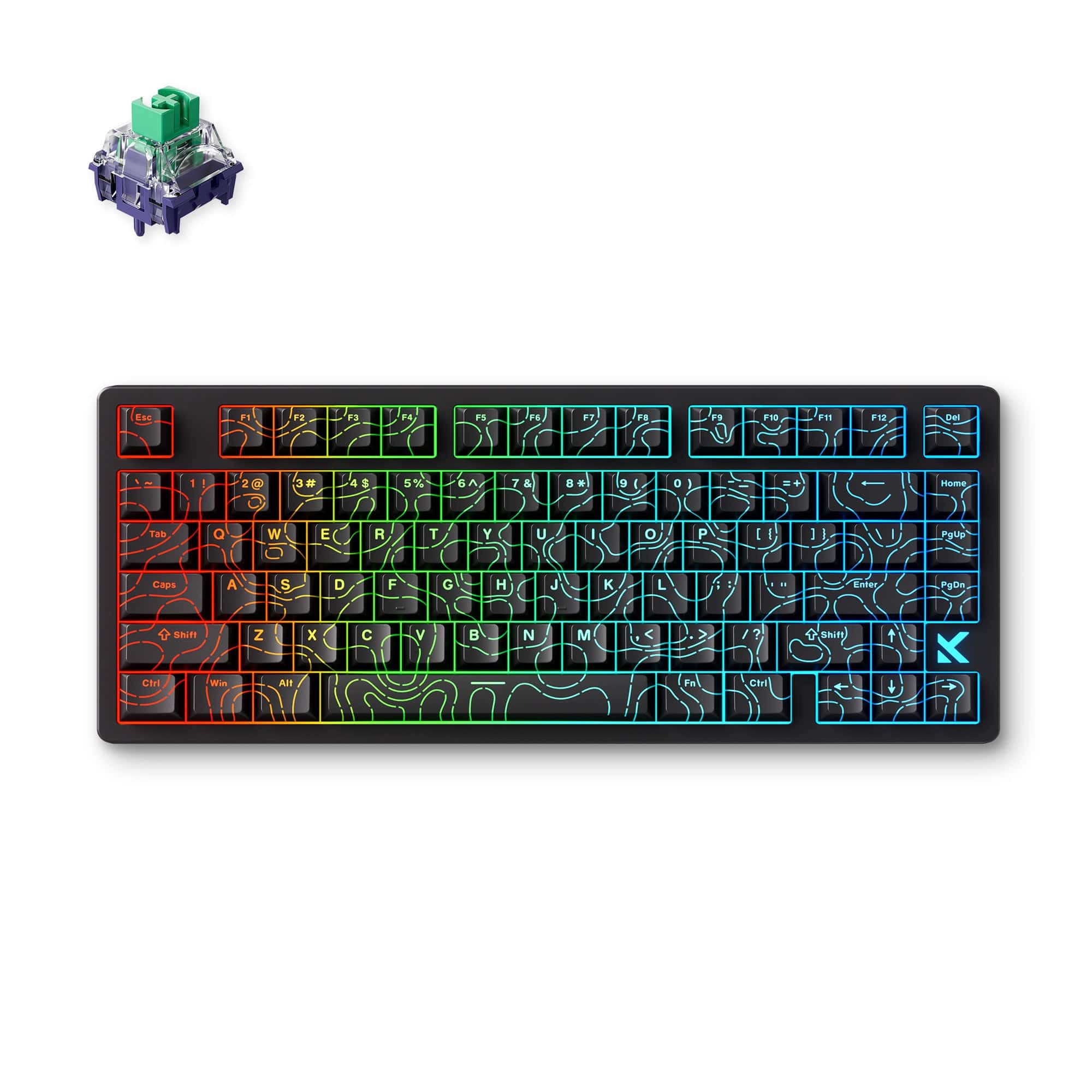 MCHOSE Official Black Topographic / Kailh Magnetic God Switch MCHOSE Jet 75 Hall Effect Magnetic Switch Gaming Keyboard