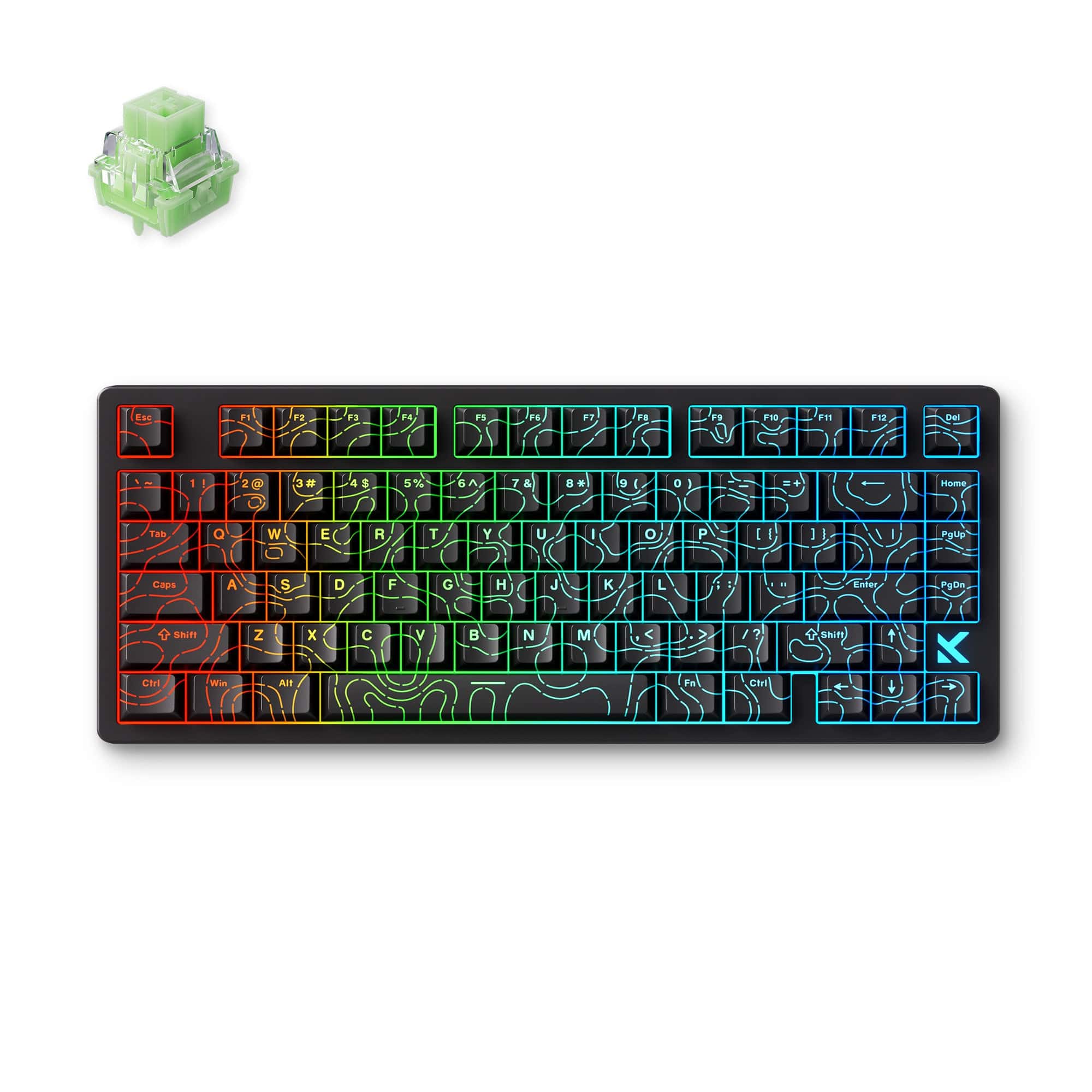 MCHOSE Official Black Topographic / Starburst Magnetic Switch MCHOSE Jet 75 Hall Effect Magnetic Switch Gaming Keyboard