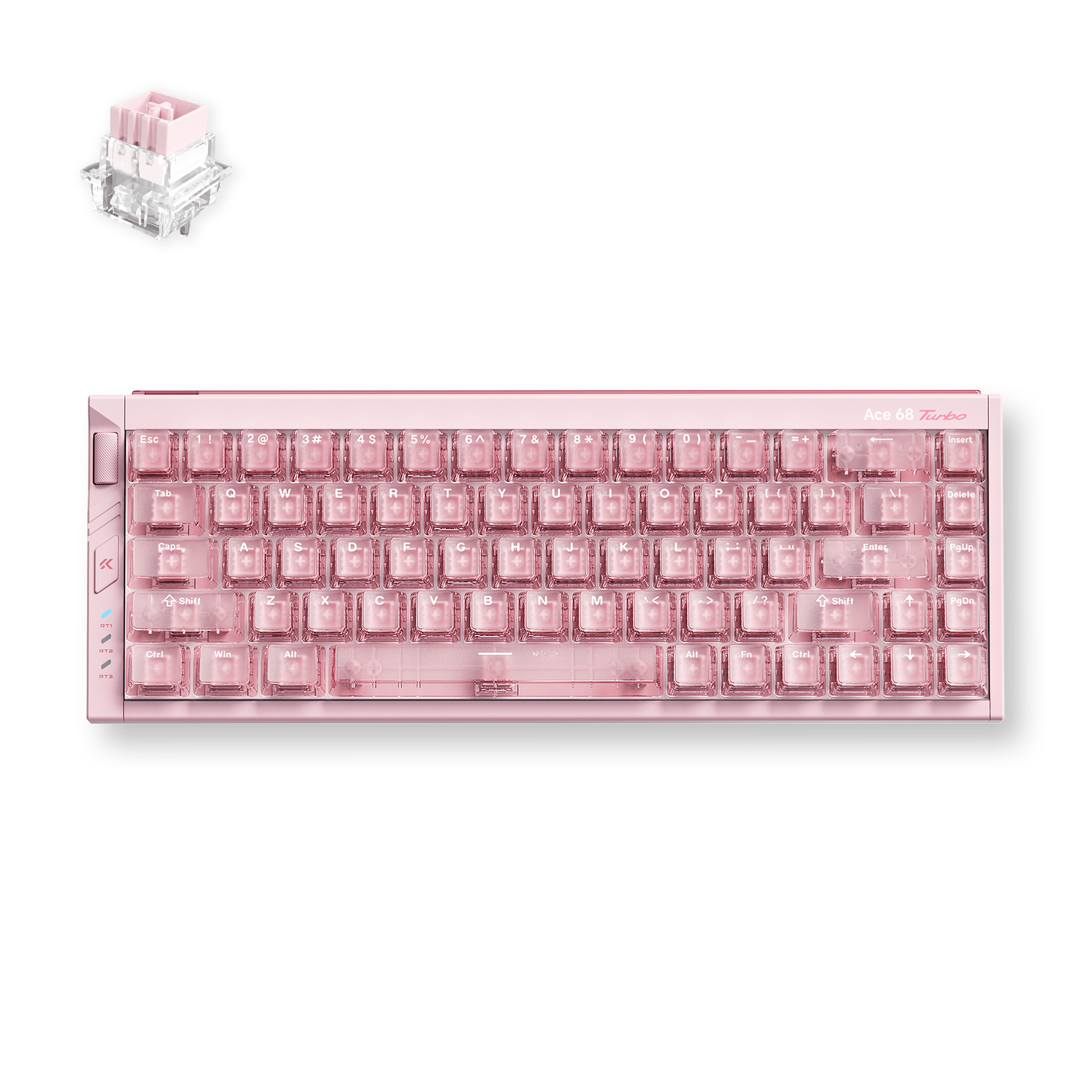 MCHOSE Official Crystal Pink / Mount Tai Pink Magnetic Switch GT MCHOSE Ace 68 Turbo Full-aluminum Esports Hall Effect Keyboard