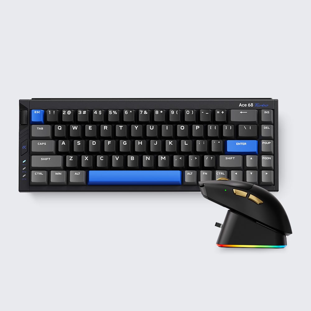 MCHOSE Official Cyber Black / Black Gold MCHOSE Ace 68 Turbo Mount Tai Magnetic Switch GT + K7 V2 Ultra+ Gaming Combo