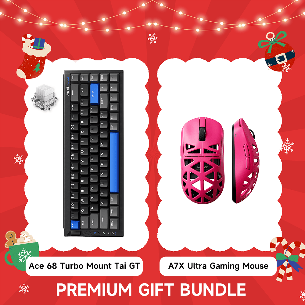 MCHOSE Official Cyber Black / Rose Red Ace 68 Turbo Mount Tai Magnetic Switch GT& A7X Ultra Gaming Mouse