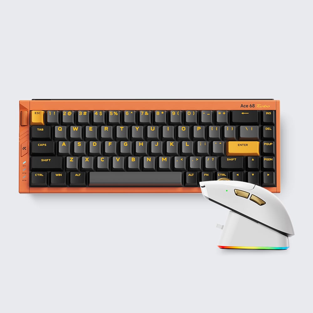 MCHOSE Official Galaxy Orange / White Gold MCHOSE Ace 68 Turbo Mount Tai Magnetic Switch GT + K7 V2 Ultra+ Gaming Combo