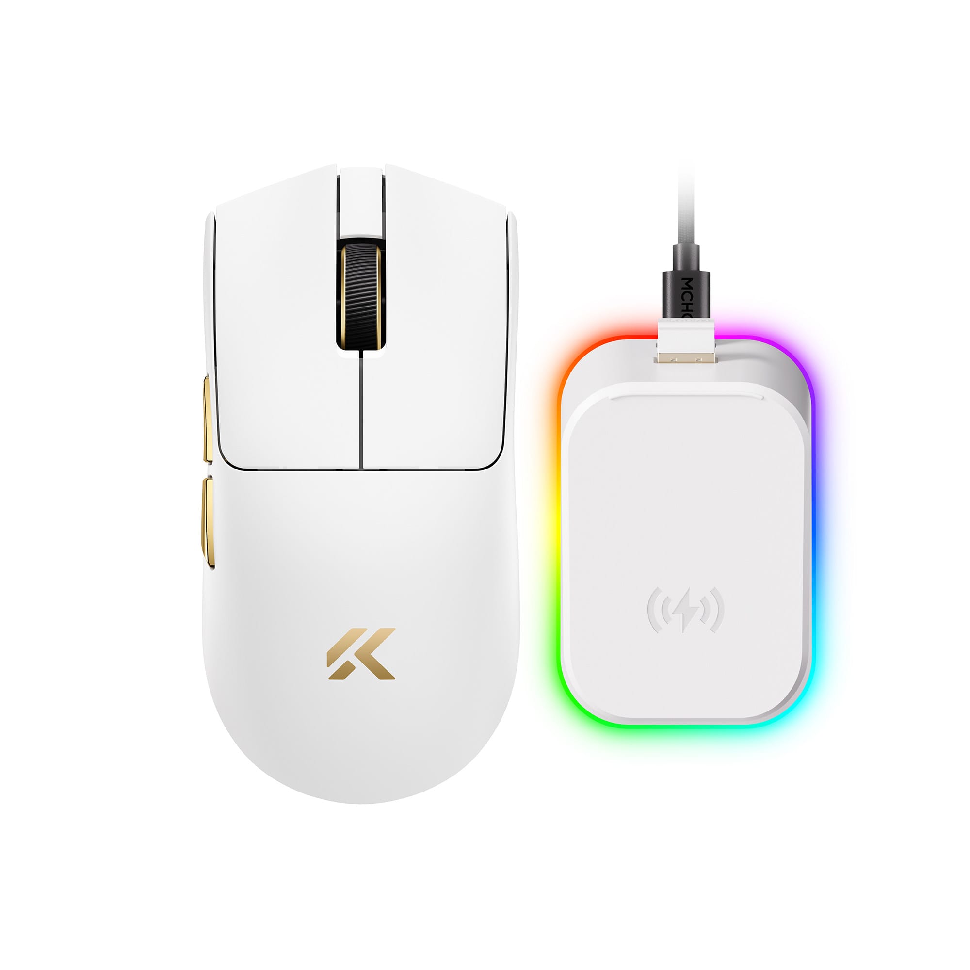 MCHOSE Official K7 V2 Ultra+ / White Gold MCHOSE K7 V2 Series Wireless Gaming Mouse