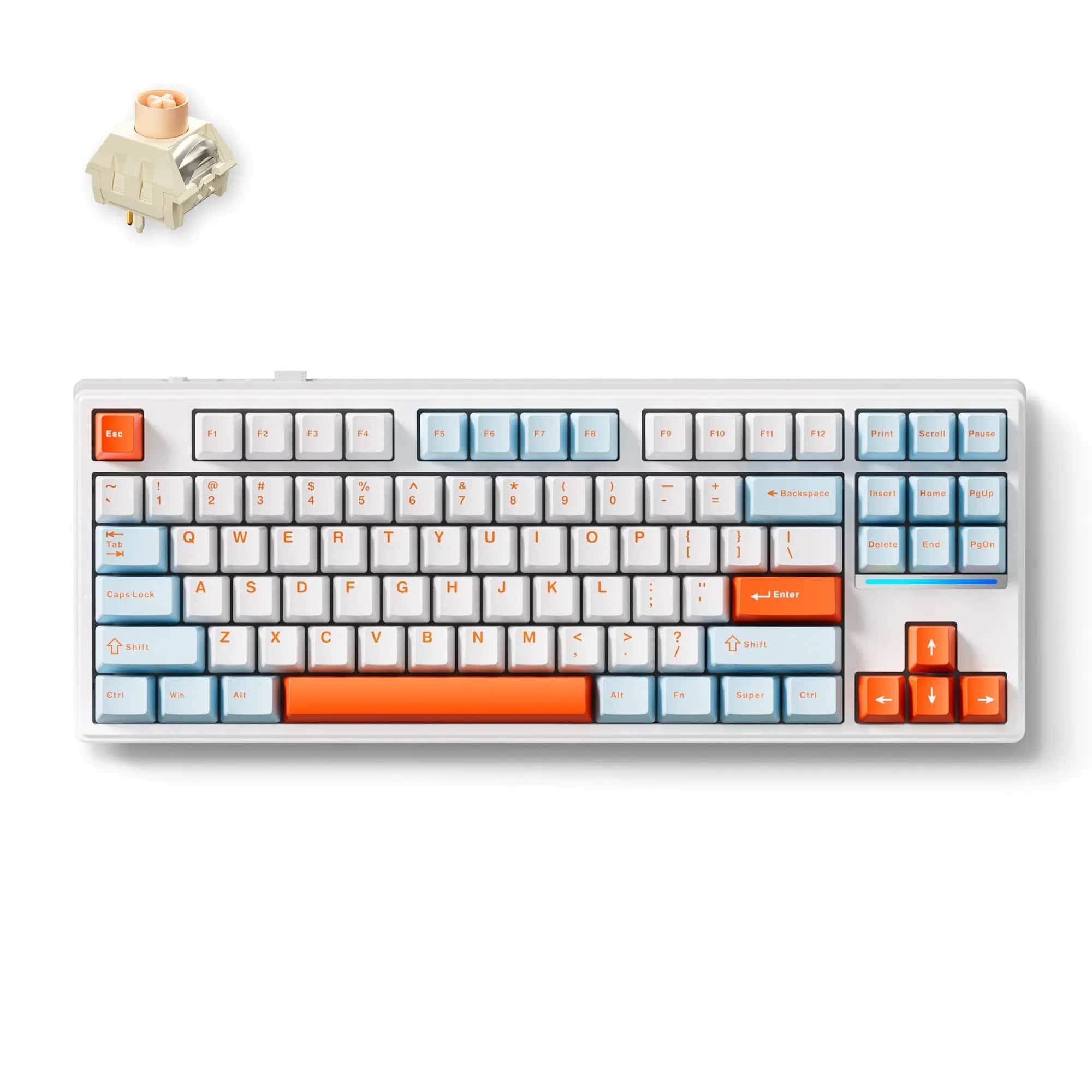 MCHOSE Official Keyboard Orange and Blue / Icy Creamsicle Switch MCHOSE K87 Mechanical Keyboard