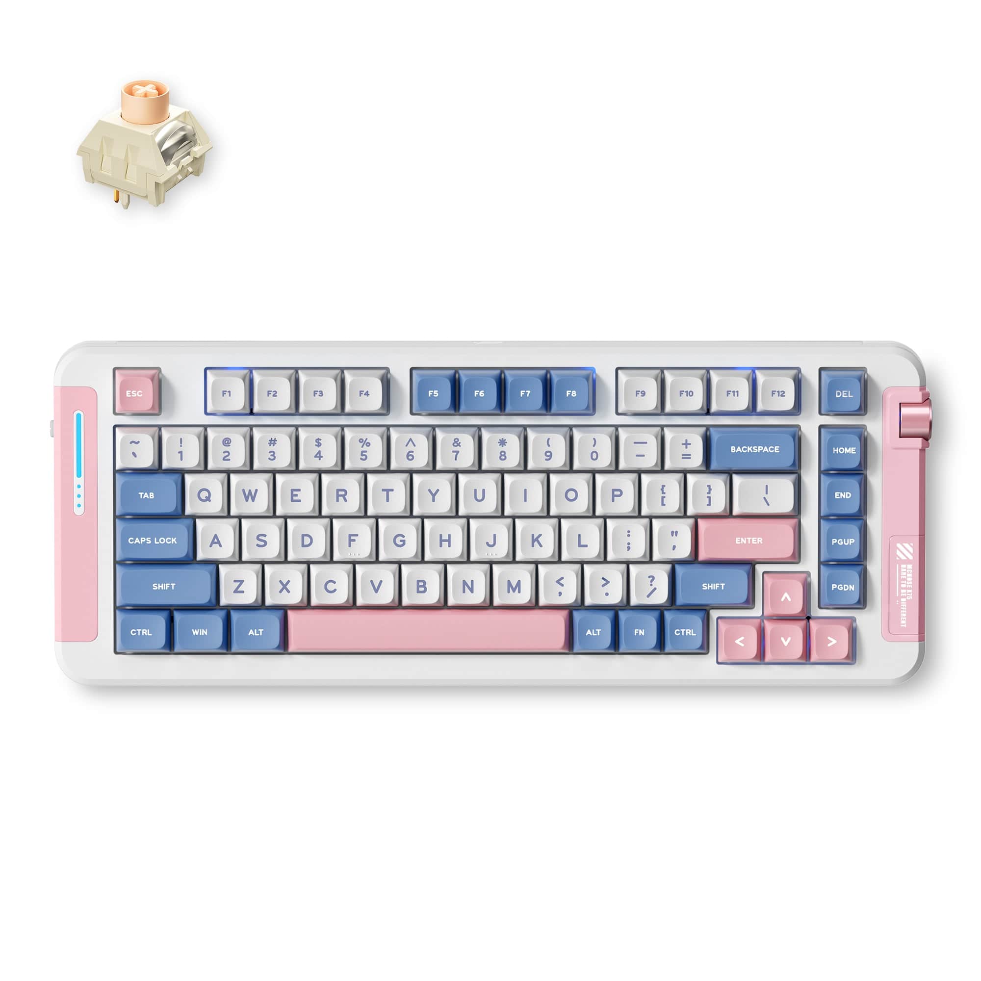 MCHOSE Official Keyboard Pink and Blue / Icy Creamsicle Switch MCHOSE X75 Wireless Gasket Mount Mechanical Keyboard