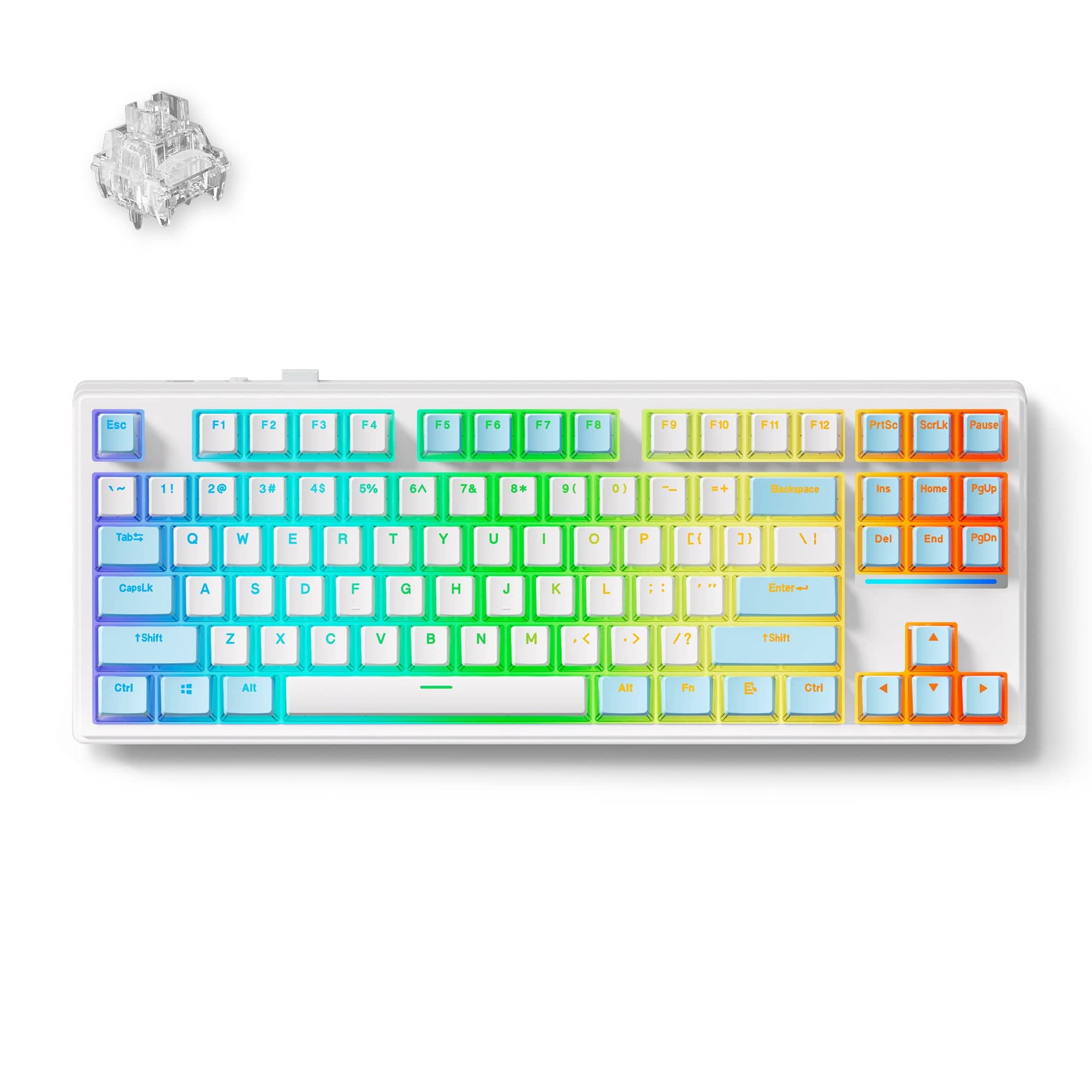 MCHOSE Official Keyboard White and Blue / Ice Switch MCHOSE K87 Mechanical Keyboard