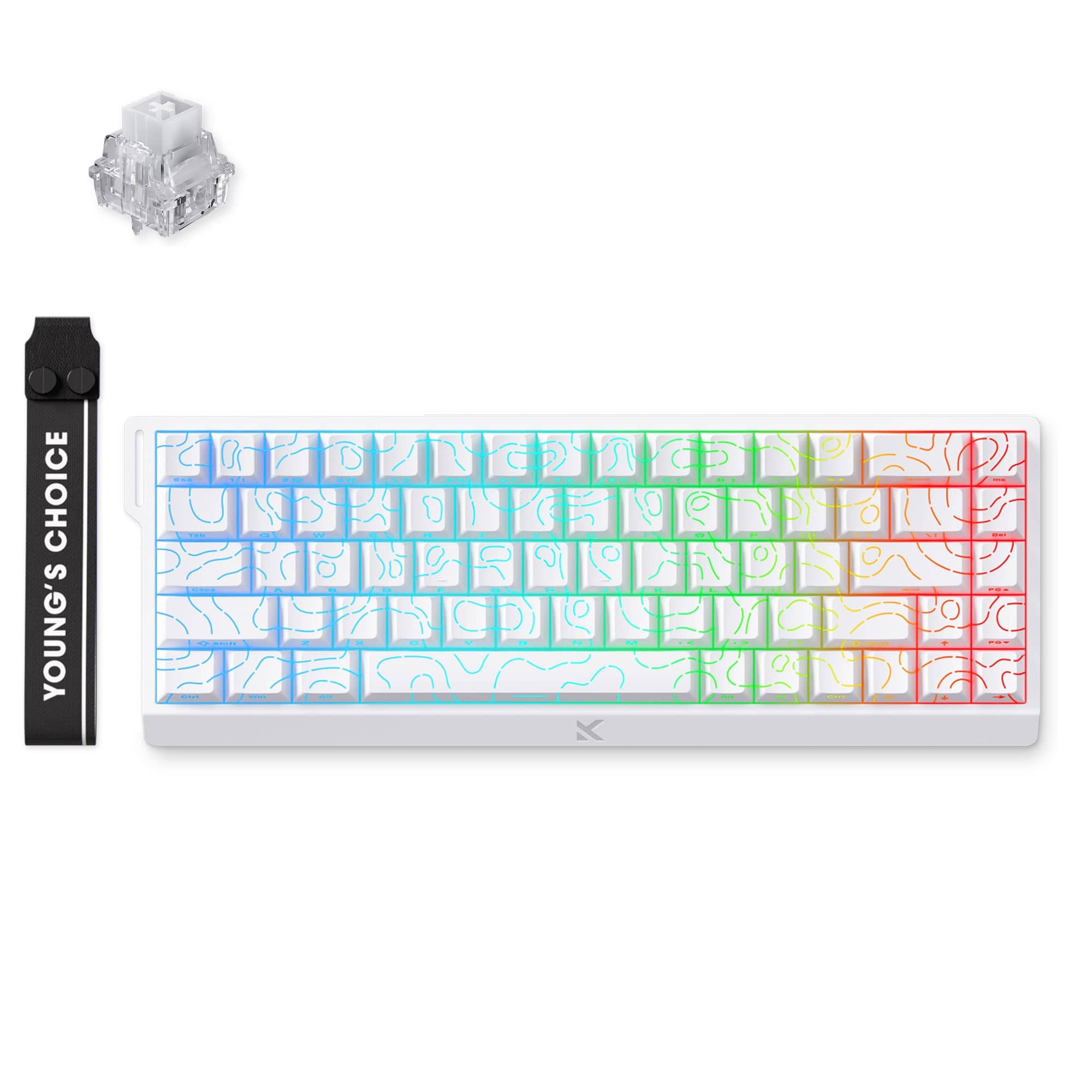 MCHOSE Official Keyboard White Topographic / Ice Rhino Magnetic Switch MCHOSE Ace 68 Hall Effect Magnetic Switch Gaming Keyboard