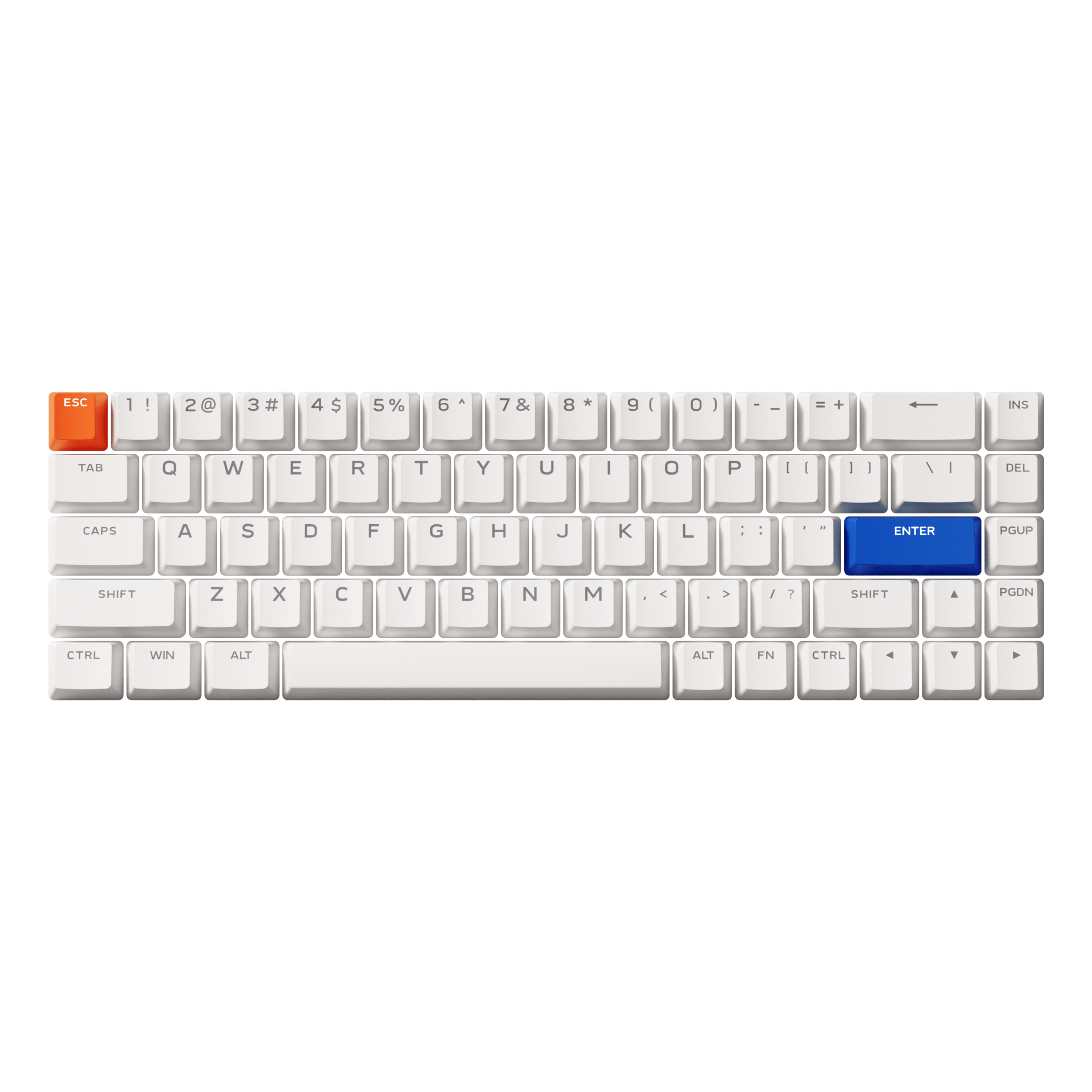 MCHOSE Official MCHOSE 68-Key White Orange & Blue Keycap Set