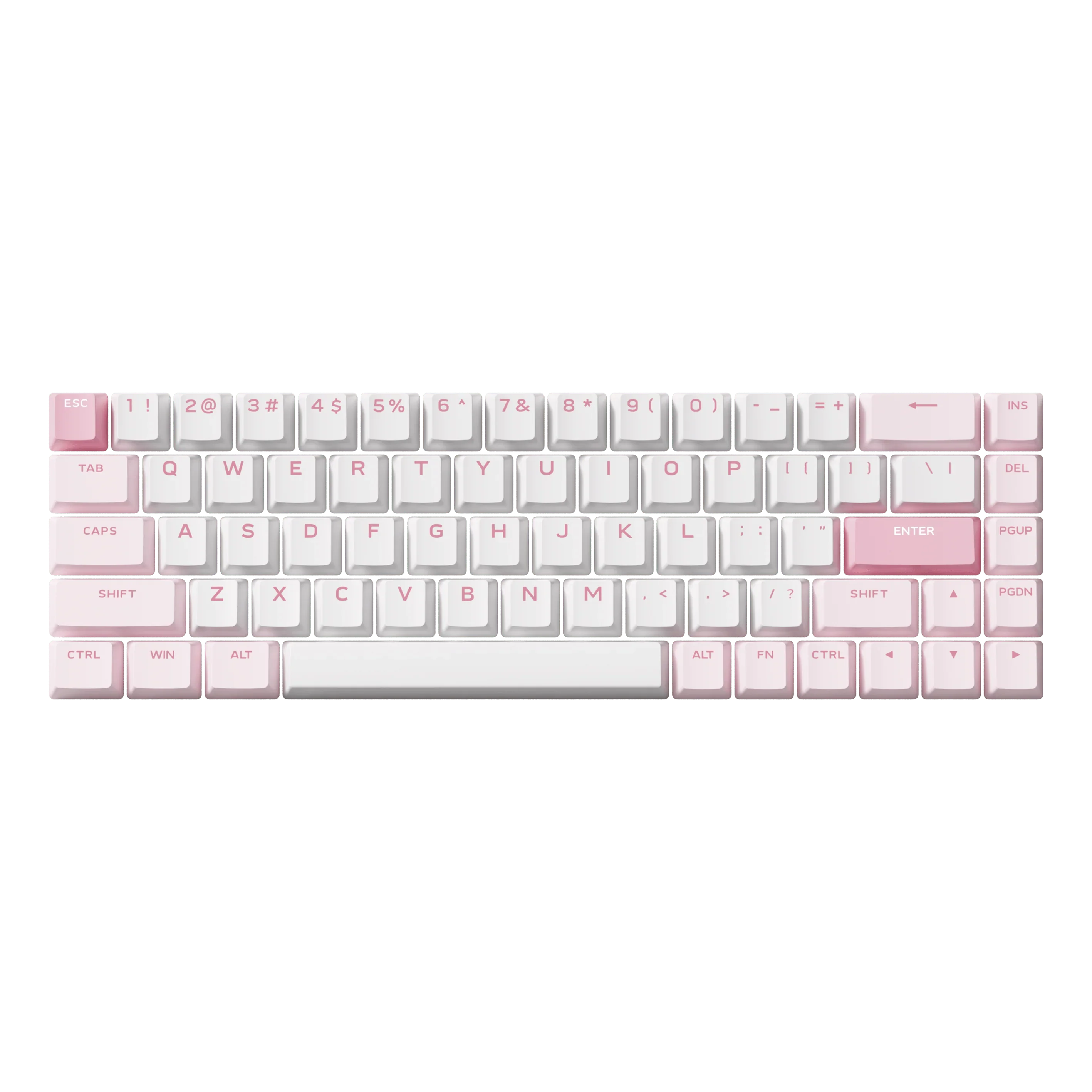 MCHOSE Official MCHOSE Tri-Color Keycaps (White + Light Pink + Deep Pink)