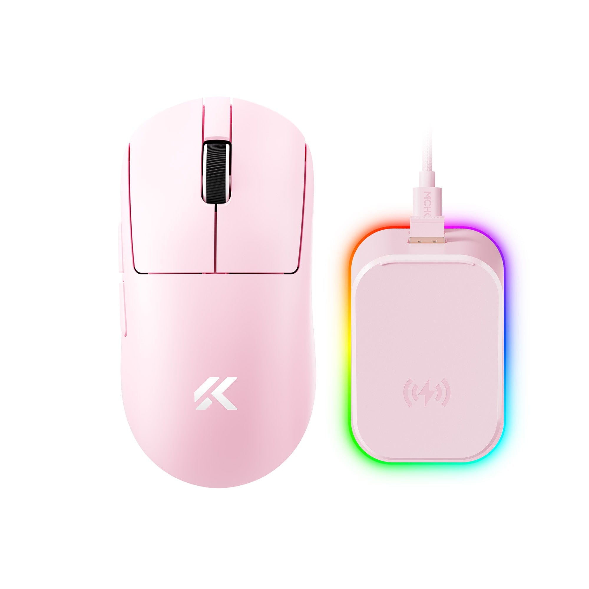 MCHOSE Official Mouse A7 V2 Ultra + / Pink MCHOSE A7 V2 Series Lightweight All-round Wireless Gaming Mouse