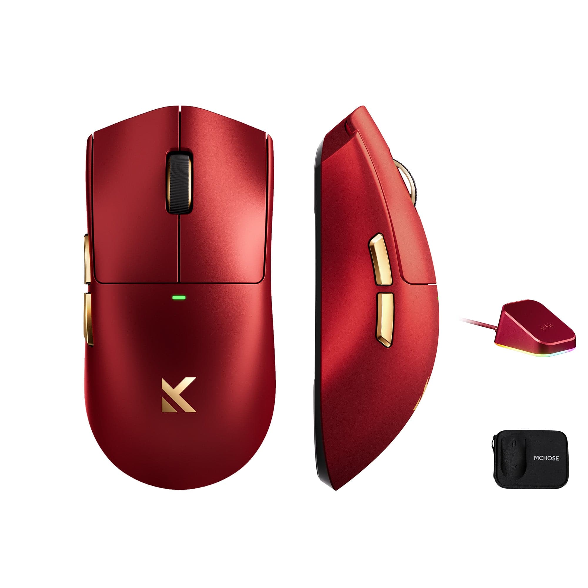MCHOSE Official Mouse Iron Red MCHOSE K7 Ultra Lightweight Wireless Gaming Mouse
