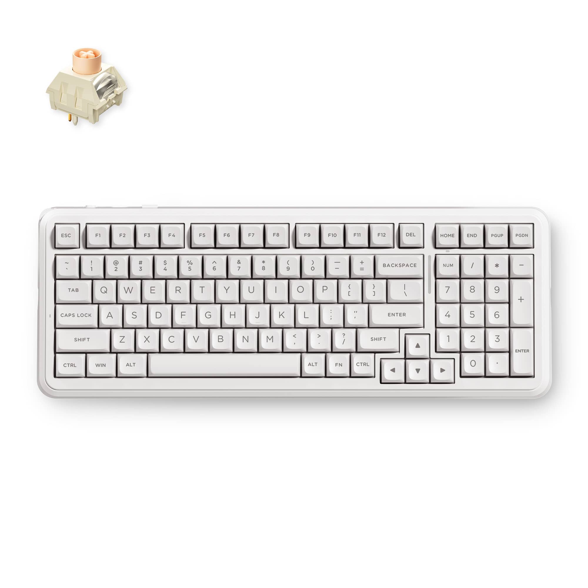 MCHOSE Official Nova White / Icy Creamsicle Switch MCHOSE K99 V3 98% Layout Wireless Mechanical Keyboard